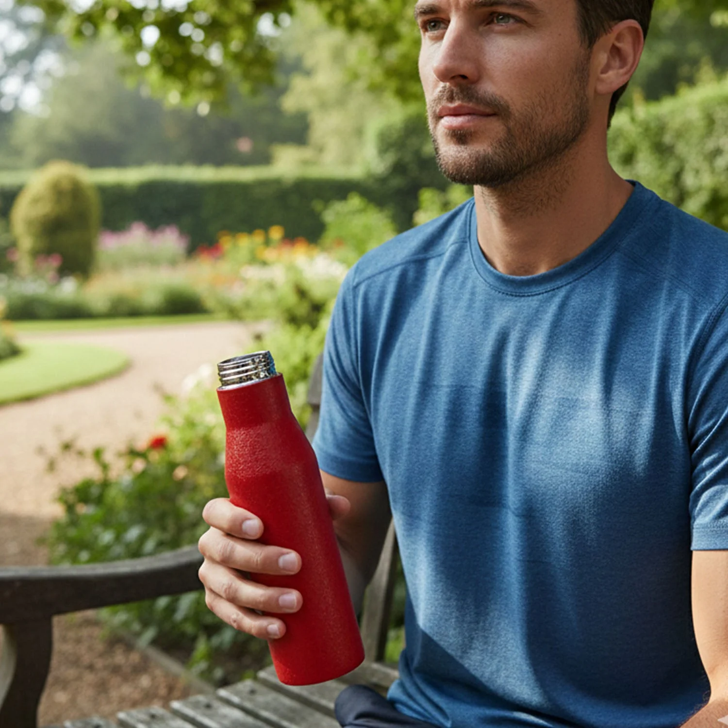 Custom Stainless Steel Water Bottle Red Color (1000 ml, 1 Pc) - Image 4