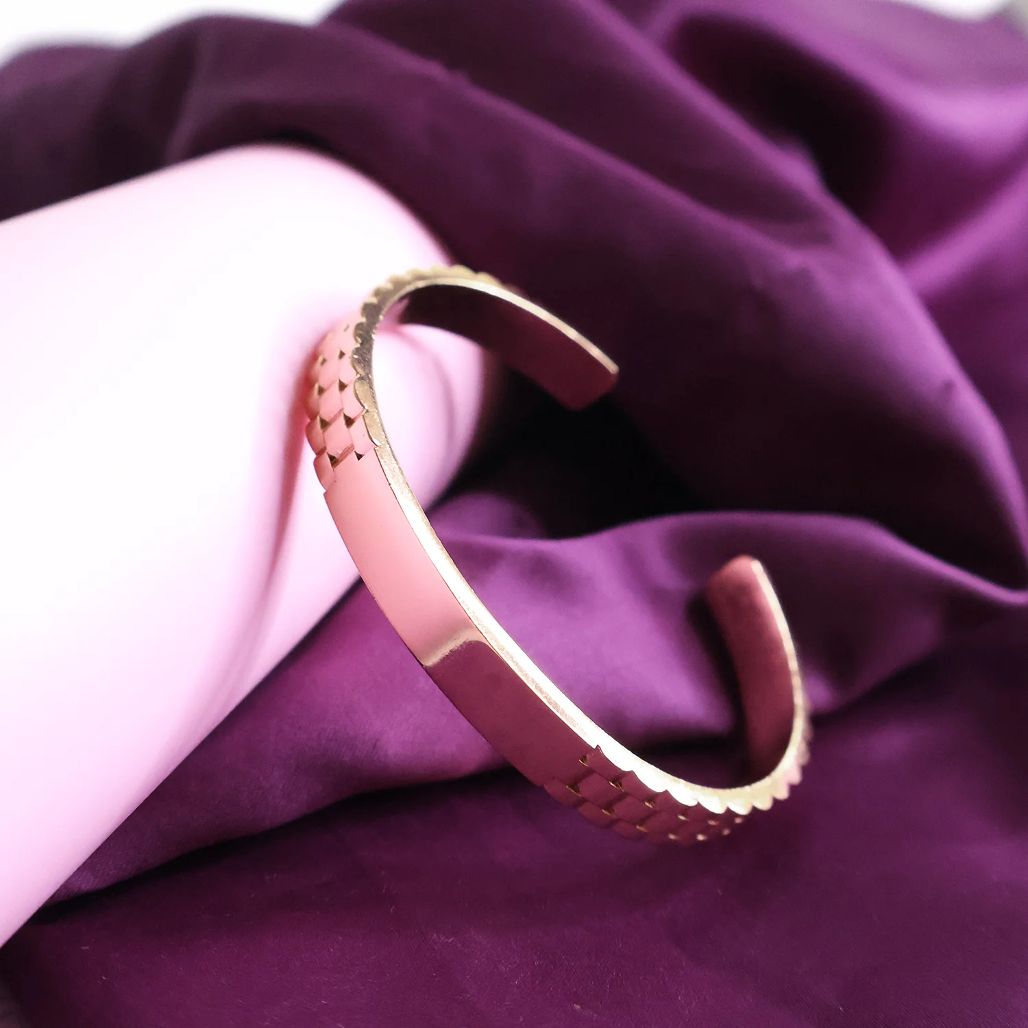 Custom Rose Gold-Plated Bracelet – Personalized Name Engraved Cuff Jewelry Men - Image 3
