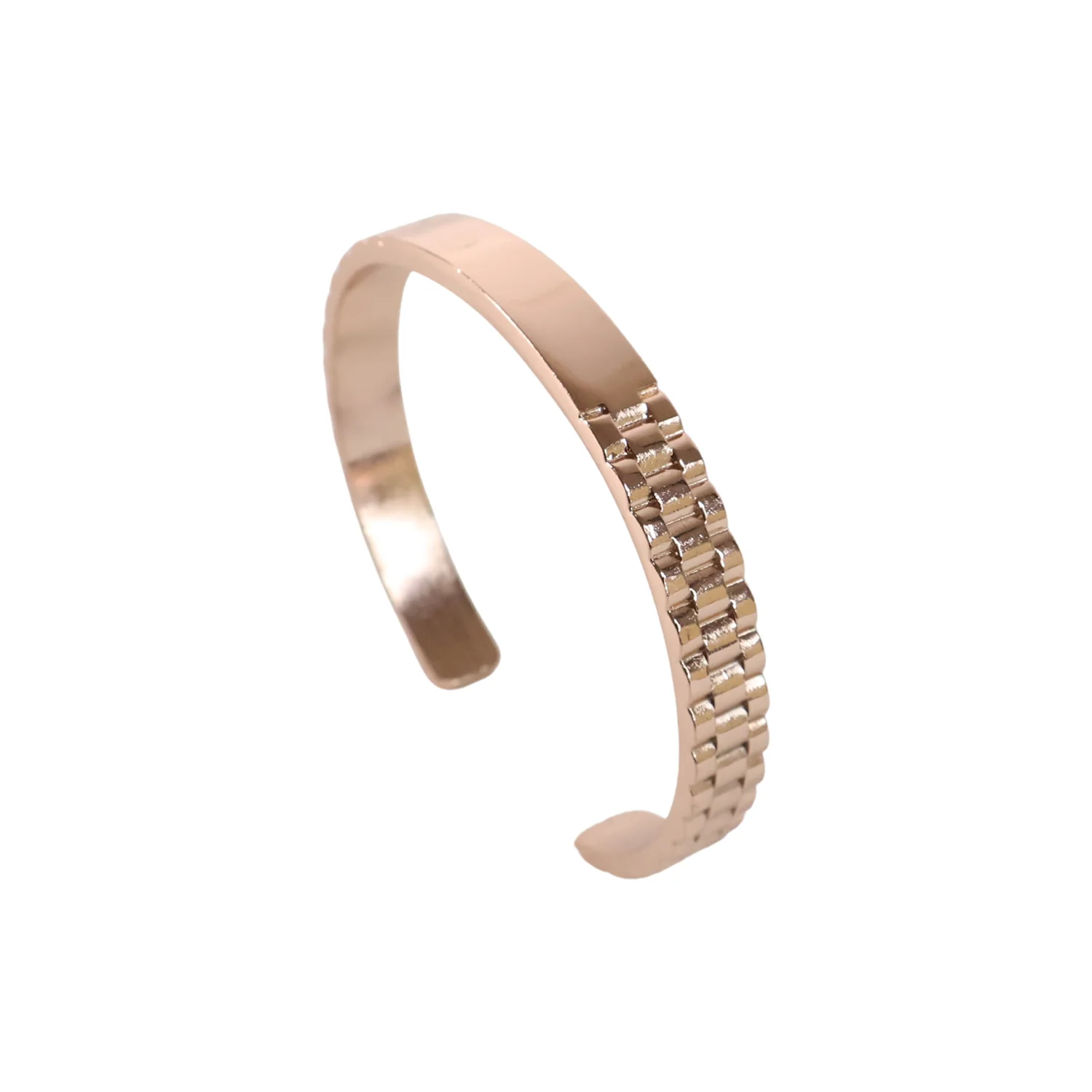 Custom Rose Gold-Plated Bracelet – Personalized Name Engraved Cuff Jewelry Men - Image 4