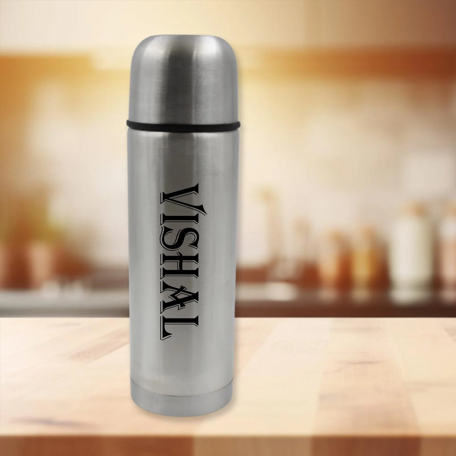 Customize Double Wall Stainless Steel Thermos Flask 500ml Vacuum Insulated Gift Set with Two Cups Hot & Cold, Stainless Steel, Diwali Gifts for Employees, Corporate Gift Item (3 Pcs Set) - Image 5