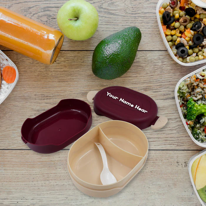 Customized Airtight Food Grade Tiffin Box with 2 in 1 Spoon And 2 Compartment - Image 3