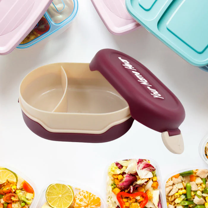 Customized Airtight Food Grade Tiffin Box with 2 in 1 Spoon And 2 Compartment - Image 4