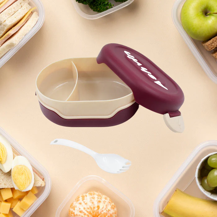 Customized Airtight Food Grade Tiffin Box with 2 in 1 Spoon And 2 Compartment - Image 5
