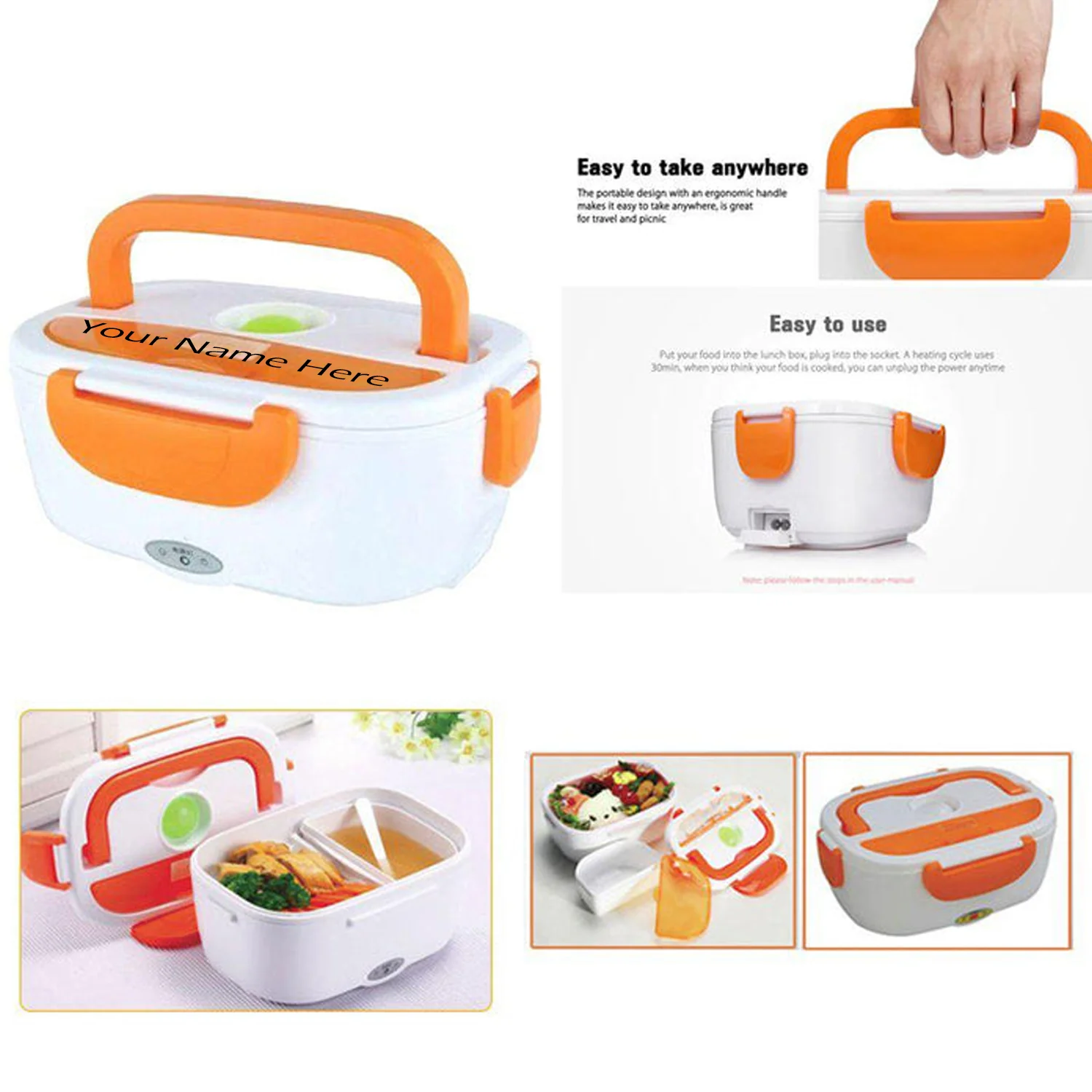 Customize Portable Electric Lunch Box – Food Warmer Tiffin with Heating - Image 3