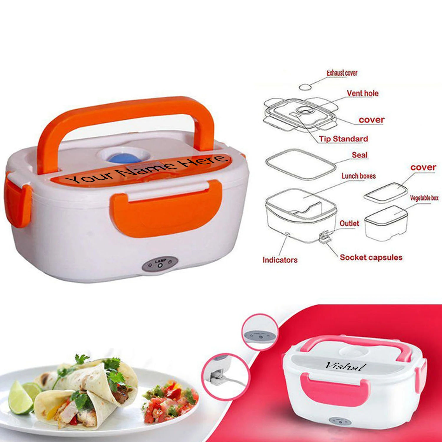 Customize Portable Electric Lunch Box – Food Warmer Tiffin with Heating - Image 6