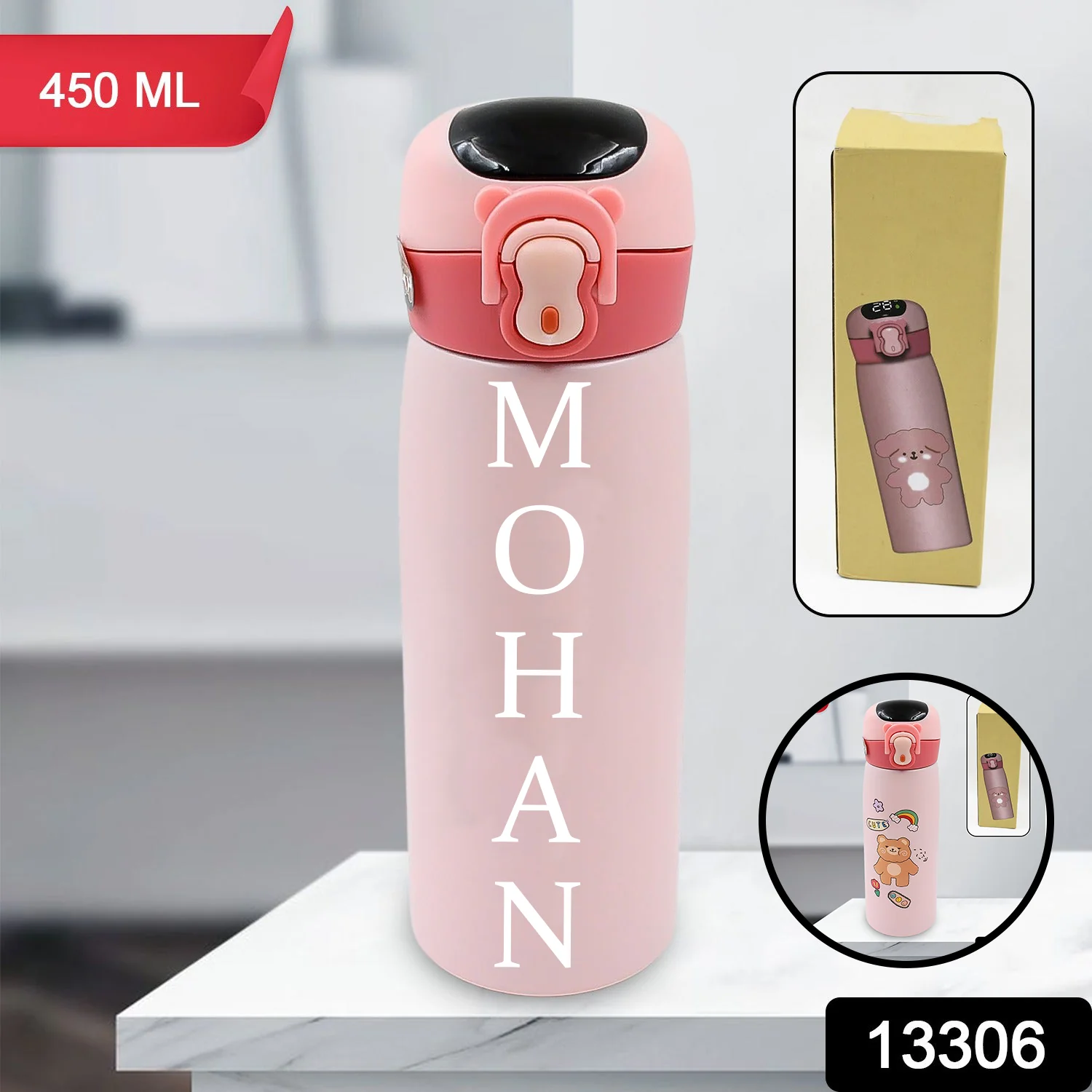 Customize Vacuum Insulated Water Bottle with LED Temperature Display (450 ML Approx) - Image 2