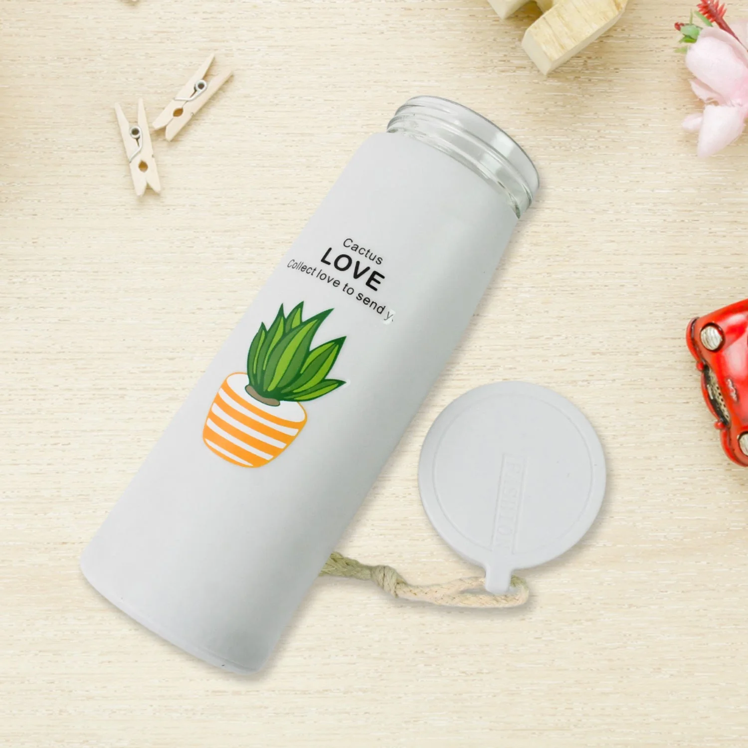 Customize Outdoor sport Glass water bottle leakproof (450 ML) - Image 3