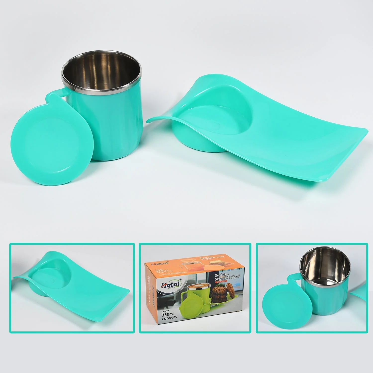 Customize Snack Tray with 350ml Steel Cup for Kids & Home Use - Image 4