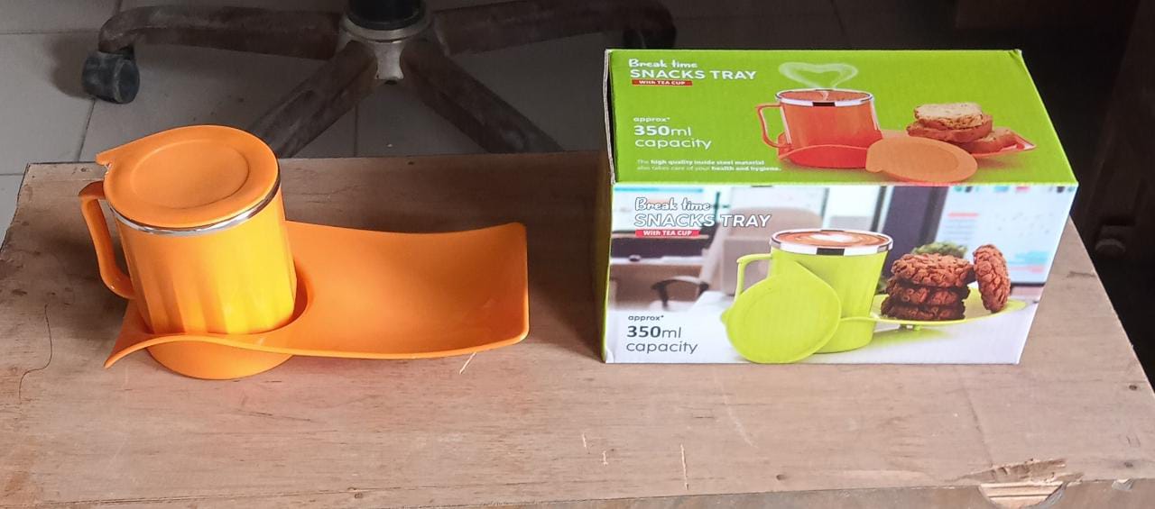 Customize Snack Tray with 350ml Steel Cup for Kids & Home Use - Image 8