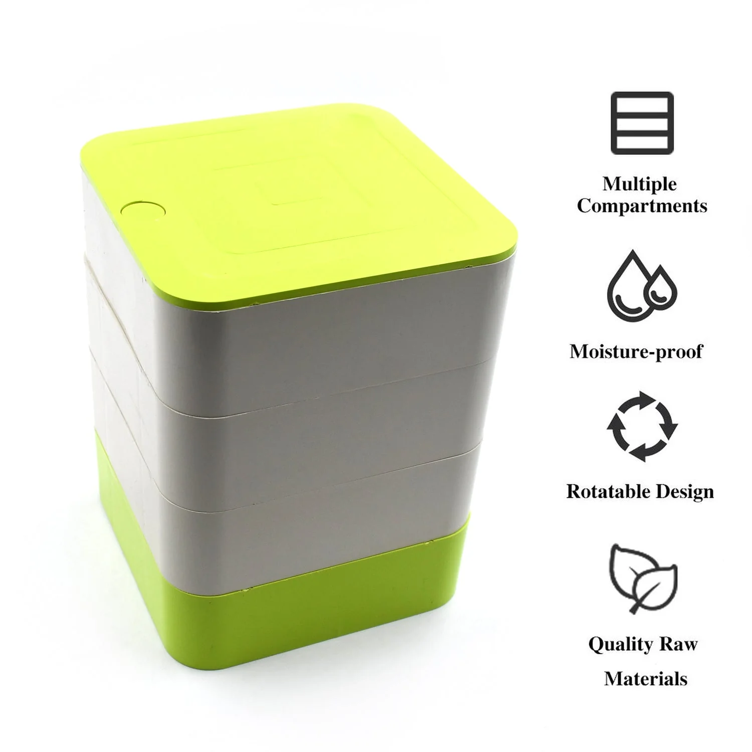 Customize 4 Layers Jewelry Box 360 Degree Rotating Jewelry Organizer  Box - Image 6