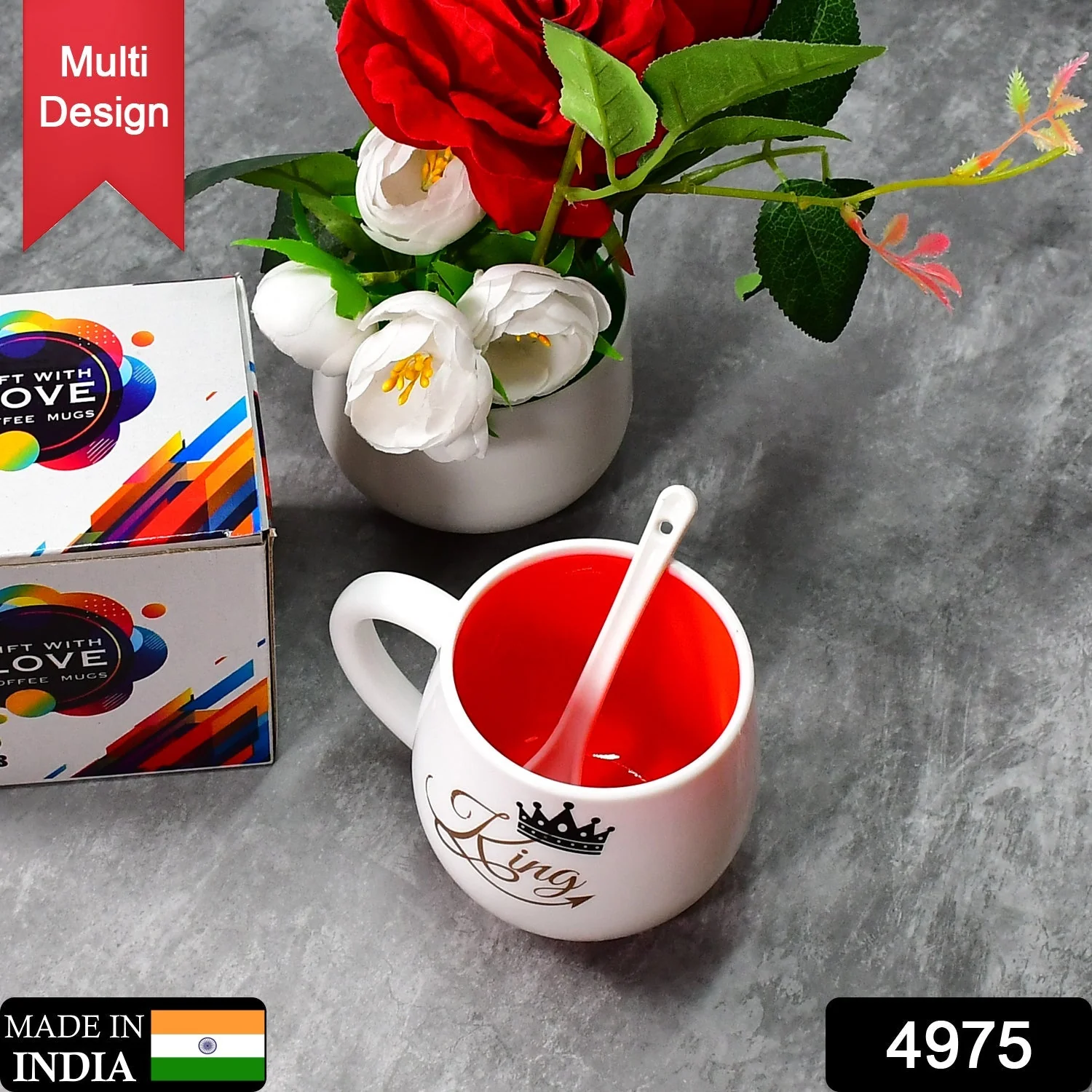 Customize Multi design coffee Mug With Spoon and box packing. - Image 2