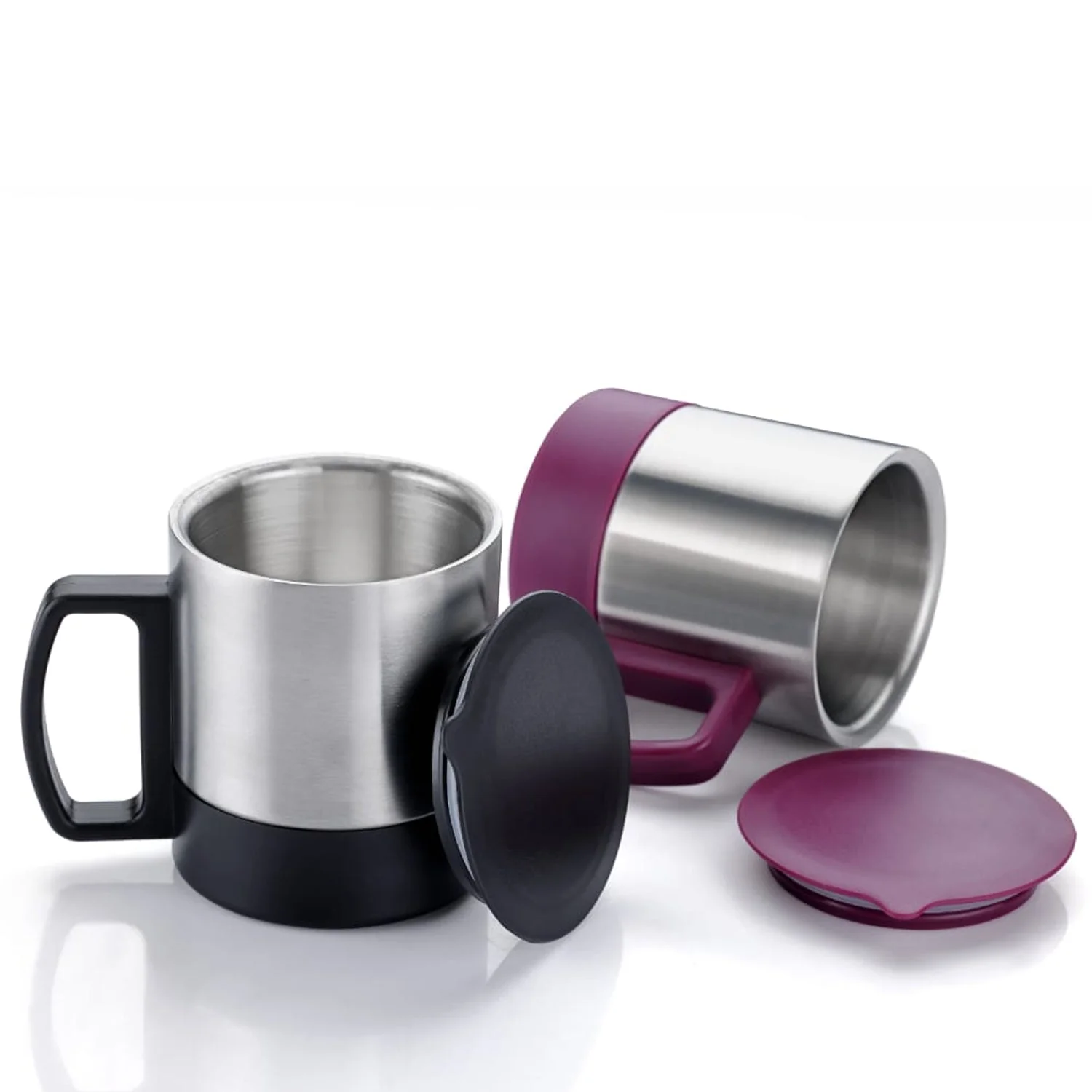 Customize Stainless Steel Coffee/Tea Cup, Stainless Steel Lid Cover Hot Coffee/Tea Mug Hot Insulated Double Wall Stainless Steel, Coffee and Milk Cup with Lid & Handle Easy To Carry - Coffee Cup (1 Pc) - Image 4