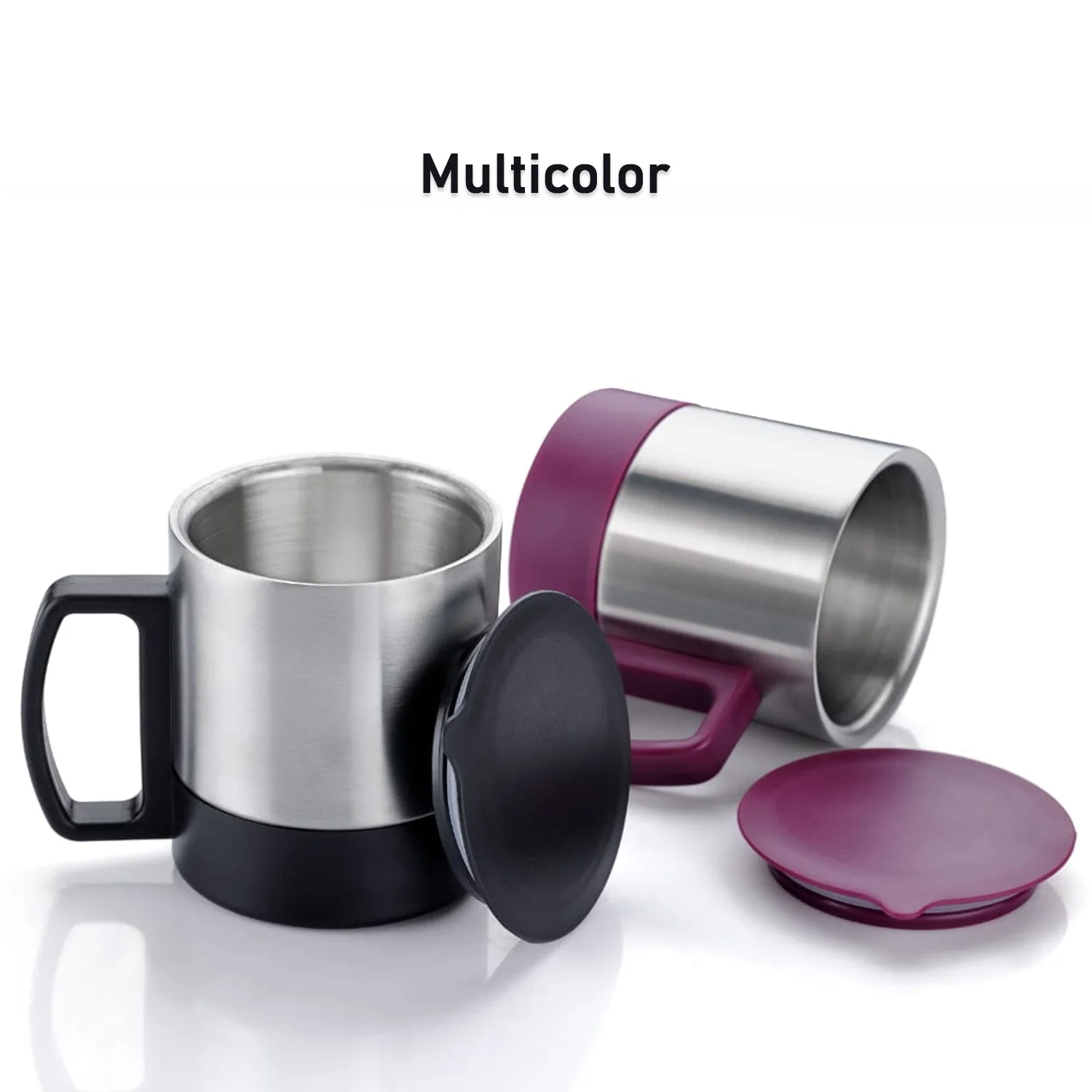 Customize Stainless Steel Coffee/Tea Cup, Stainless Steel Lid Cover Hot Coffee/Tea Mug Hot Insulated Double Wall Stainless Steel, Coffee and Milk Cup with Lid & Handle Easy To Carry - Coffee Cup (1 Pc) - Image 6