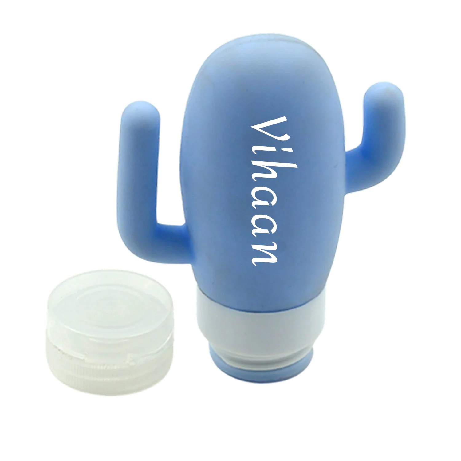 Customize Cactus Shape Portable Soft Silicone Travel Bottles Set Squeezable and Refillable Travel Containers Cosmetic Travel Bottles for Shampoo, Conditioner, Lotion, Toiletries Travel Accessories(1 Pc ) - Image 5