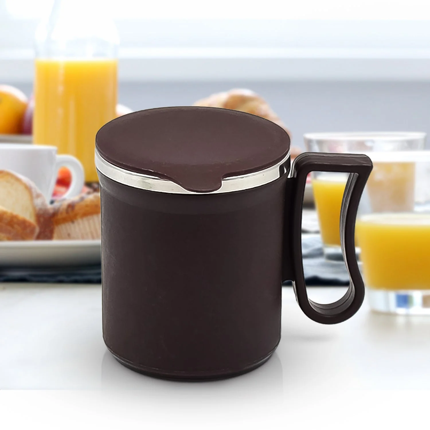 Customize Coffee Mug with Lid Steel Mug (Random Color, Approx 200 ML) - Image 2