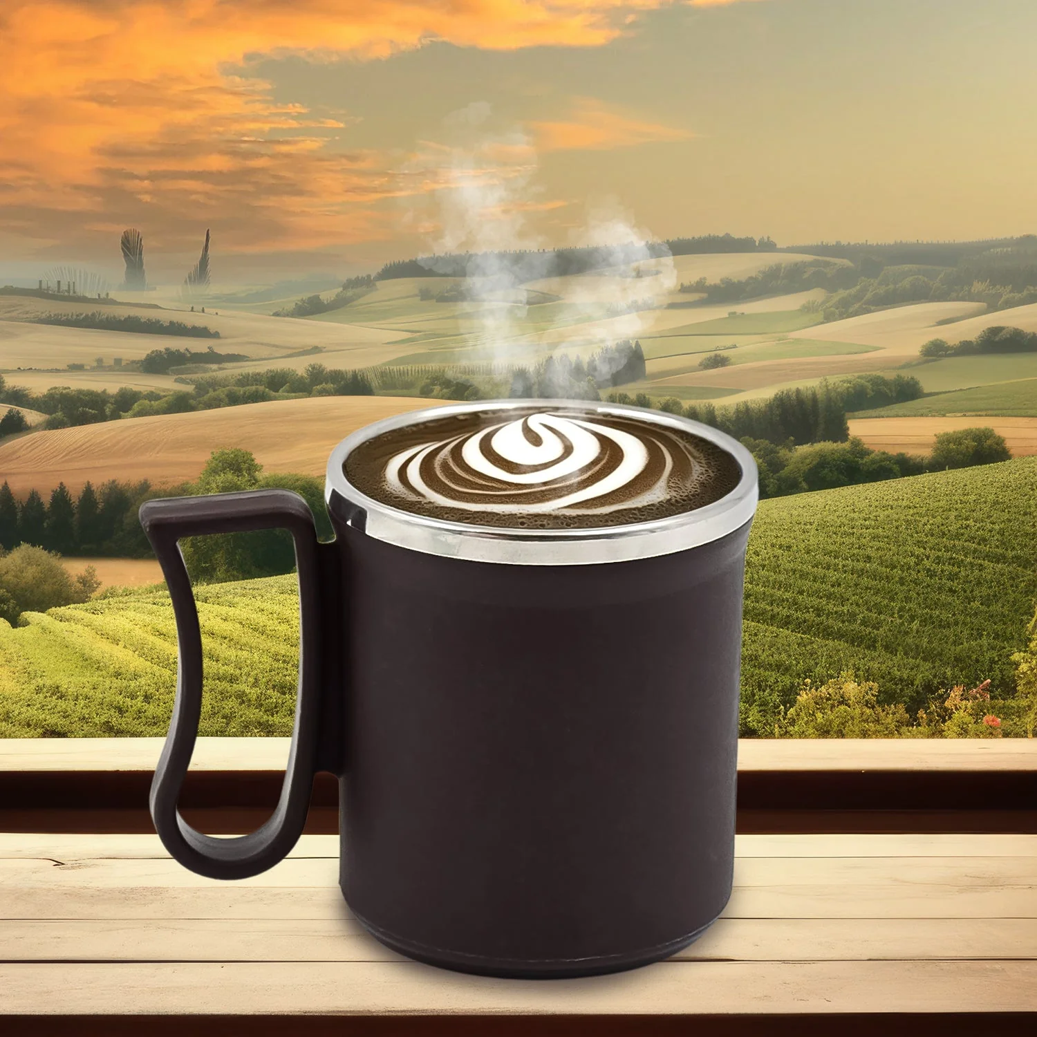 Customize Coffee Mug with Lid Steel Mug (Random Color, Approx 200 ML) - Image 7