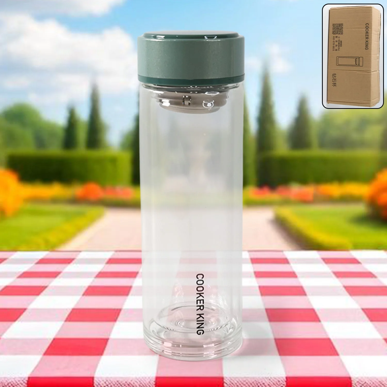Customize Double Wall Glass Infuser Tea Mug (280ml Approx / 1 Pc) - Image 2