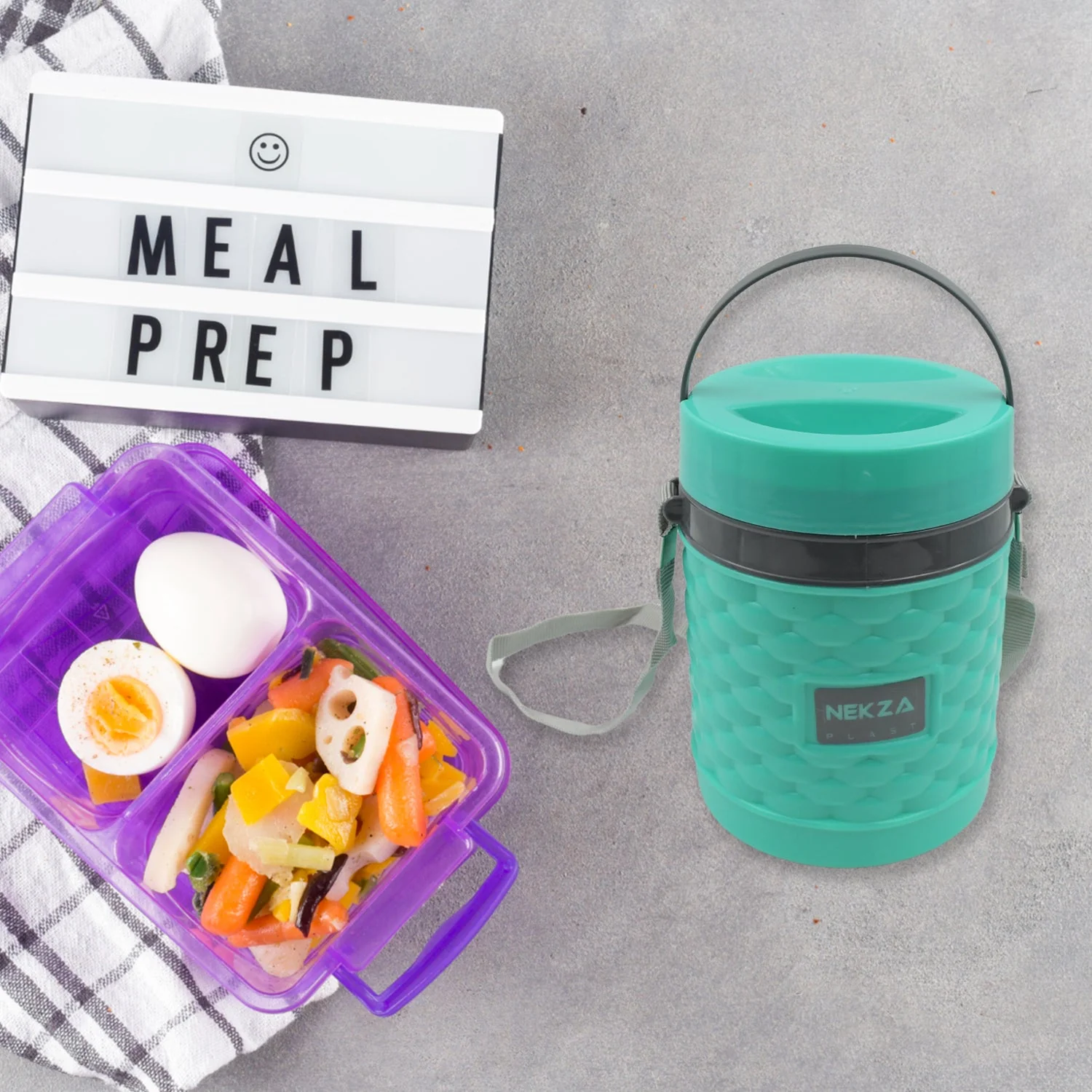Customize Double Wall Insulated Tiffin Handle Stackable, Hot Food Container (1 Pc) - Image 2