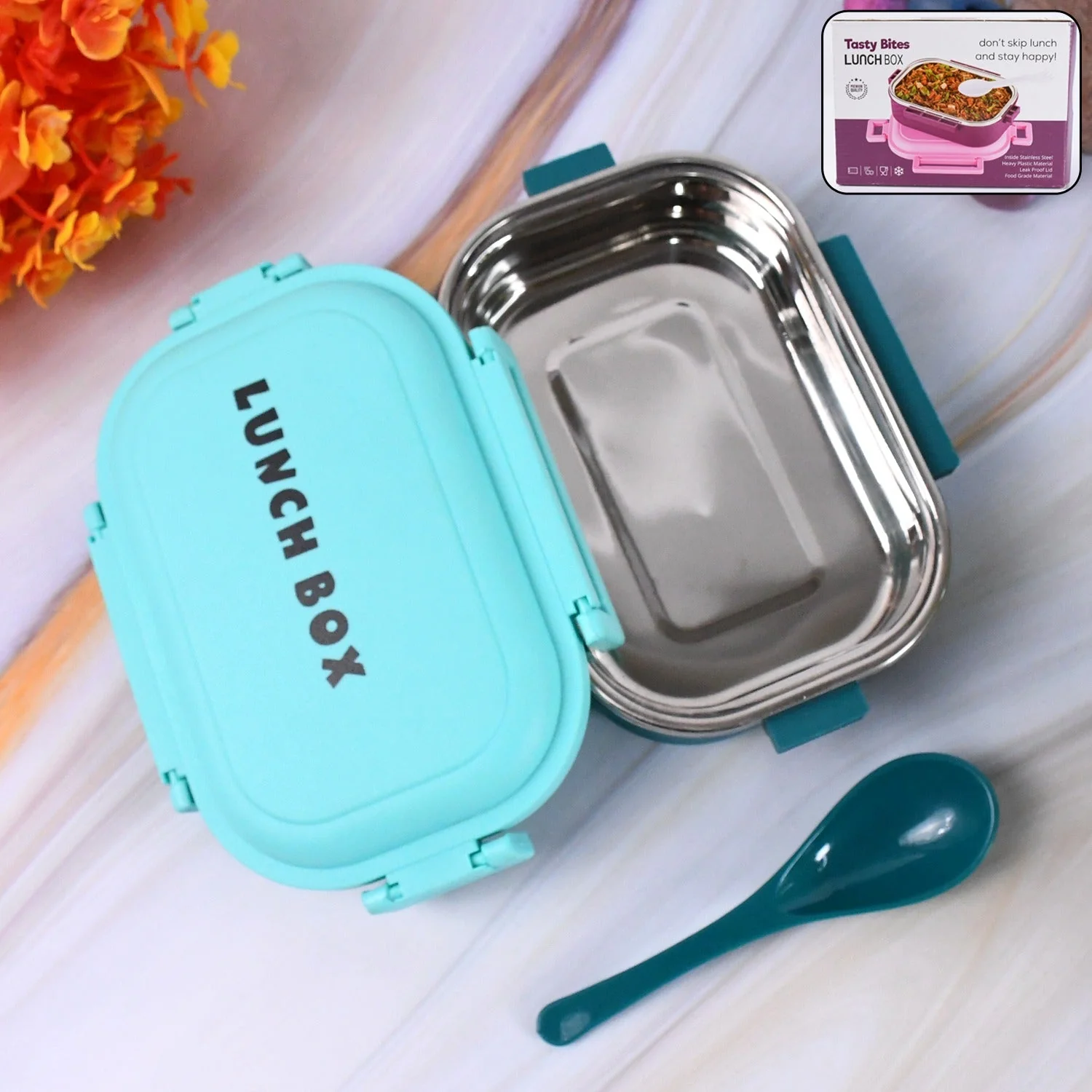 Customize Insulated Testy Stainless Steel Leakproof Lunch Box With Spoon (1 Set) - Image 2