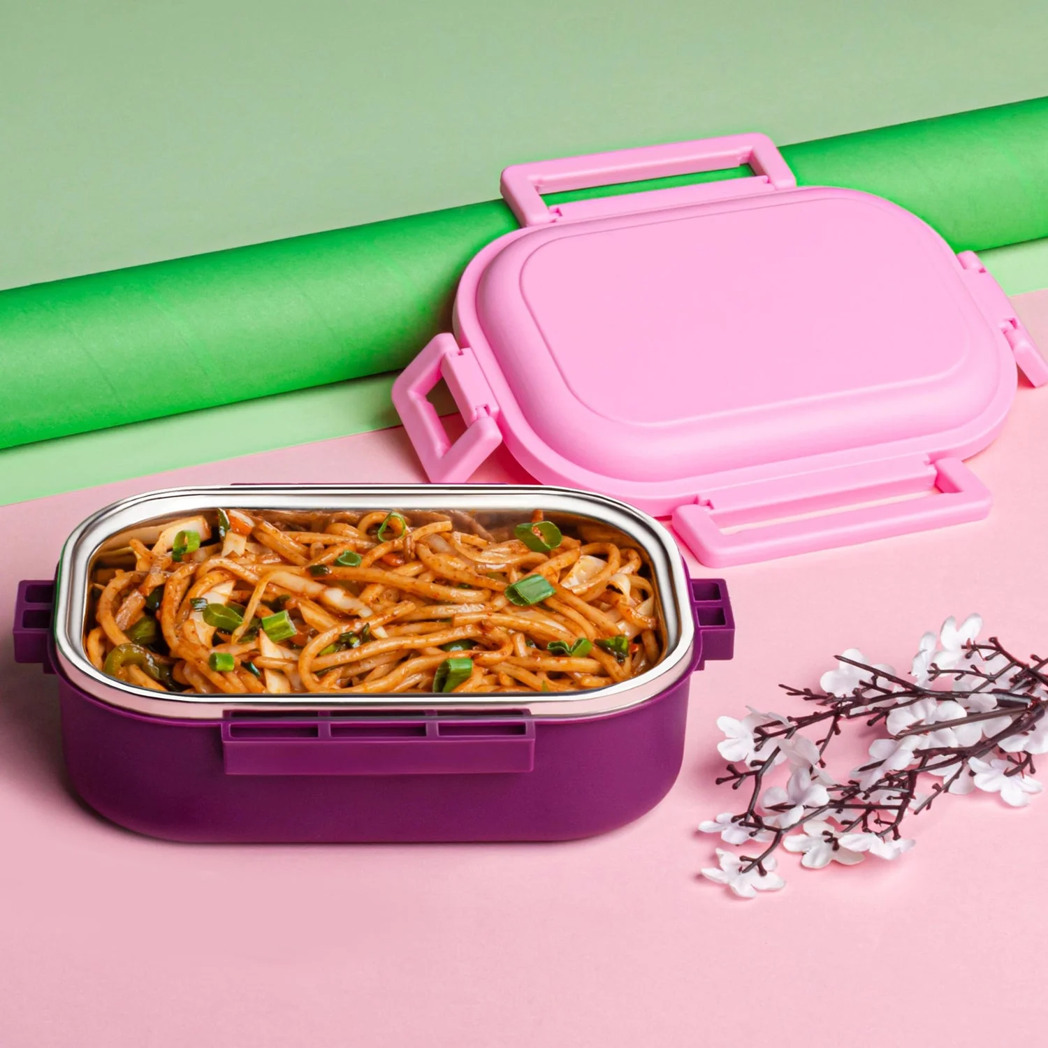 Customize Insulated Testy Stainless Steel Leakproof Lunch Box With Spoon (1 Set) - Image 4