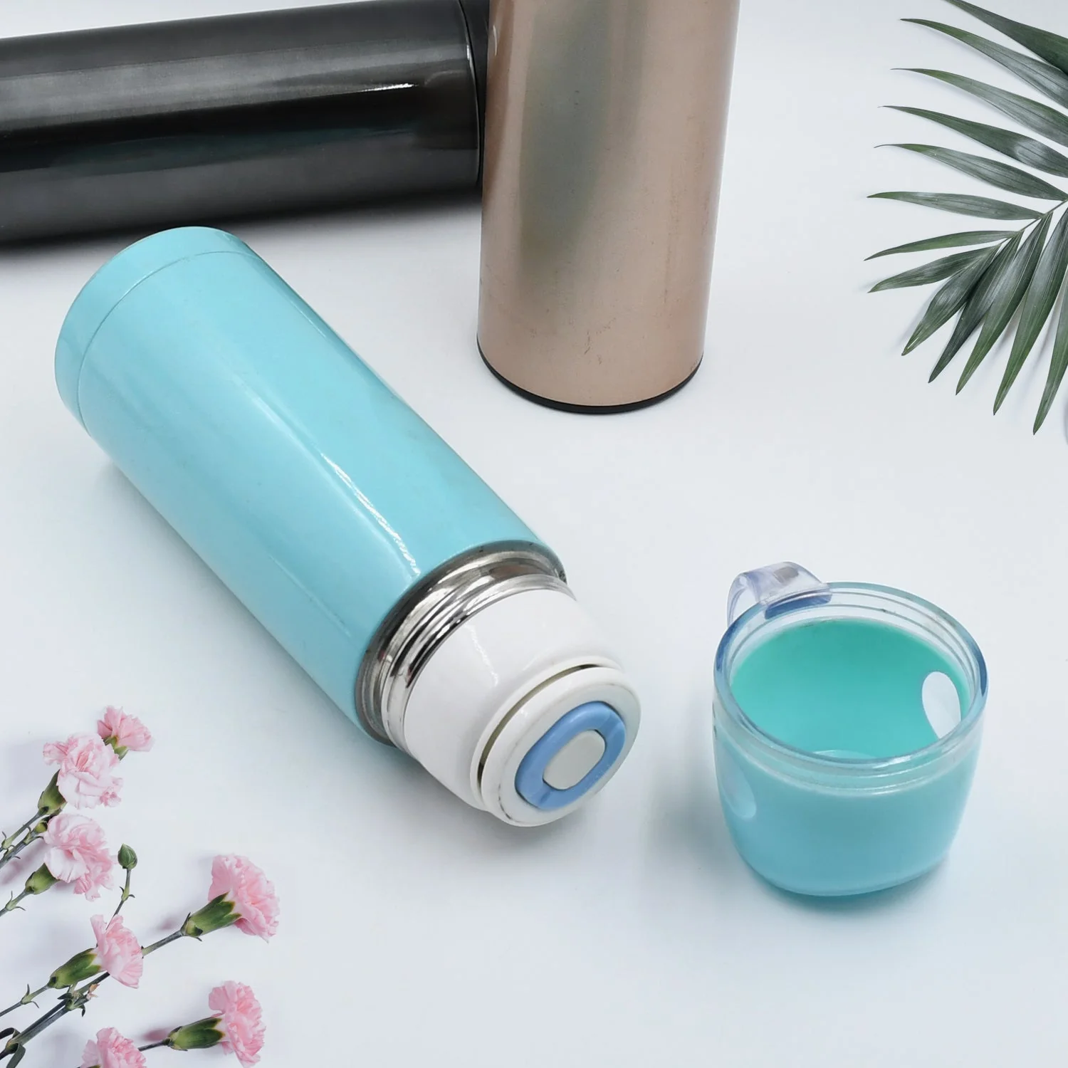 Stainless Steel Vacuum Bottle with Cup Lid Thermos for Hot Cold Drinks Travel Use 1 Pc - Image 8