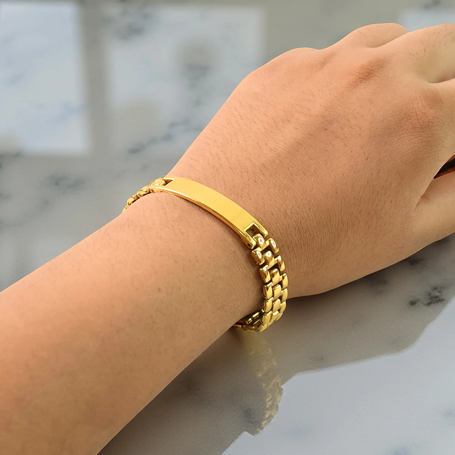 Customize / personalized Customized Golden Chain Bracelet (1 Pc) - Image 3