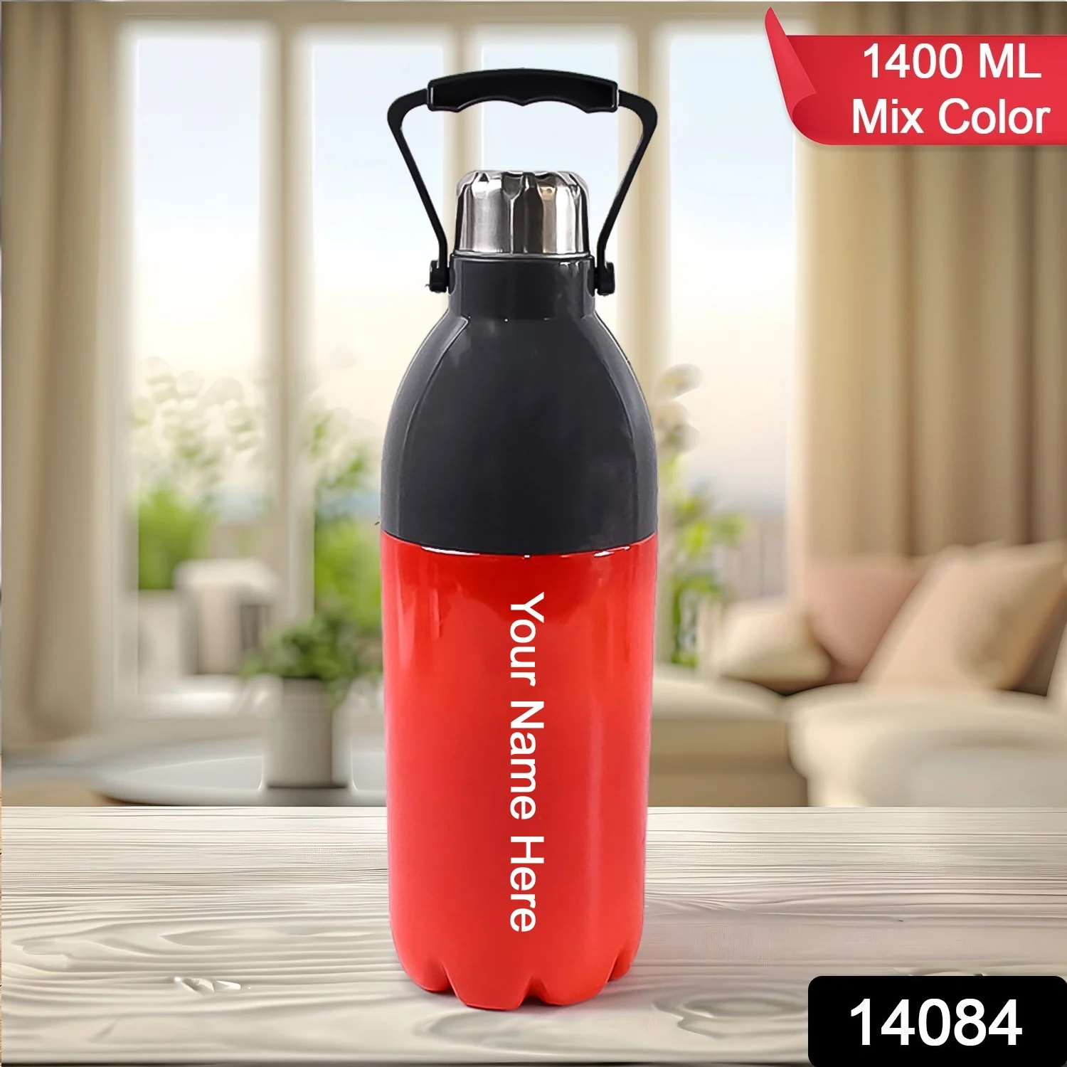 Customize Plastic Sports Bottle Insulated, Leakproof, BPA-Free (1400ml / Mix Colour) - Image 2