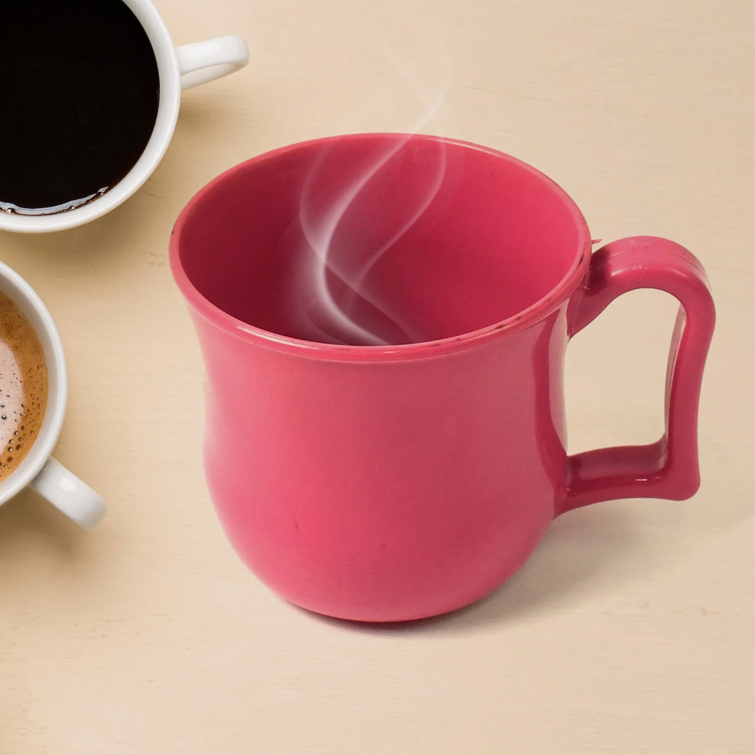 Customize Plastic Coffee / Tea Cups / Mug with Handle (1 Pc / Loose / Mix Color) - Image 4