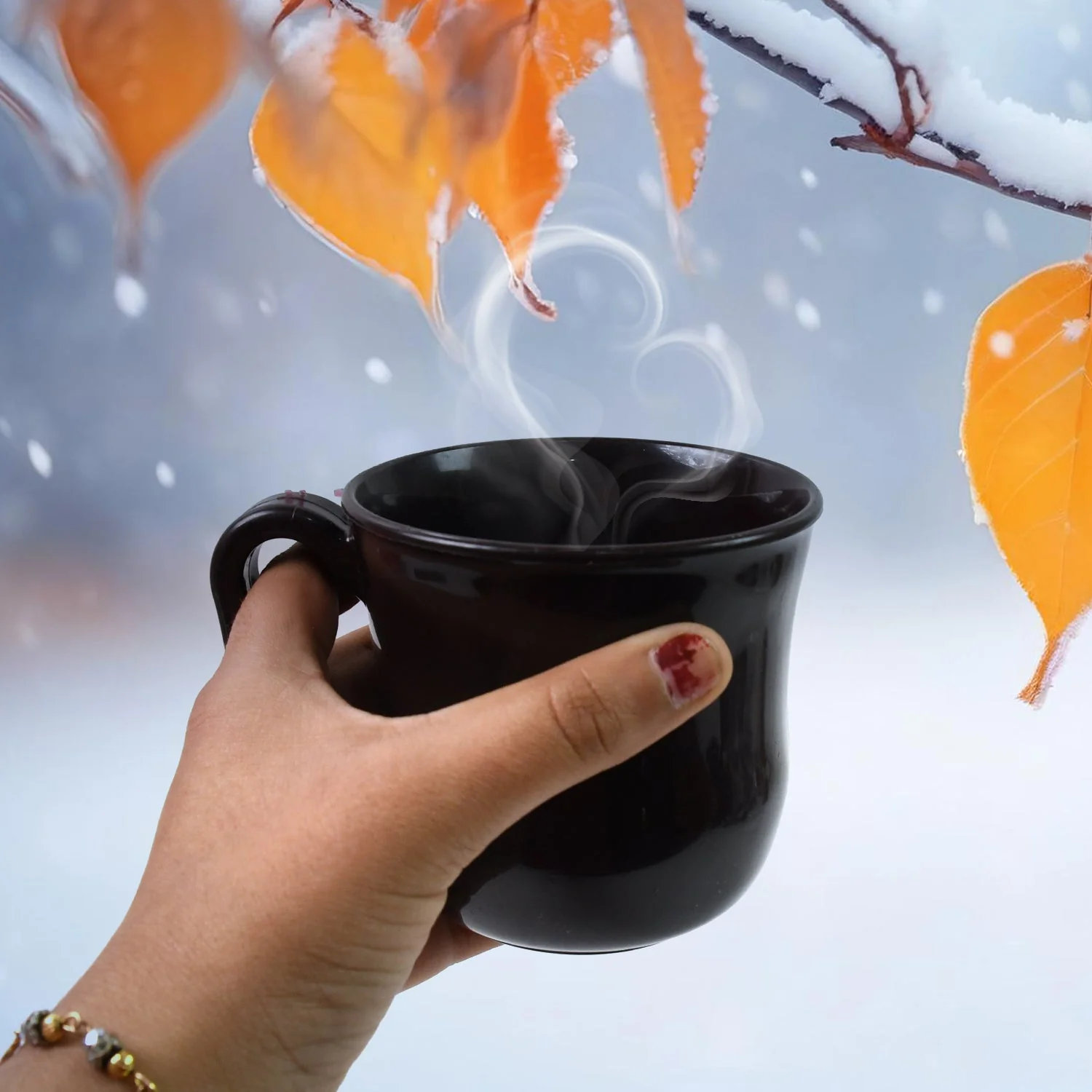 Customize Plastic Coffee / Tea Cups / Mug with Handle (1 Pc / Loose / Mix Color) - Image 9