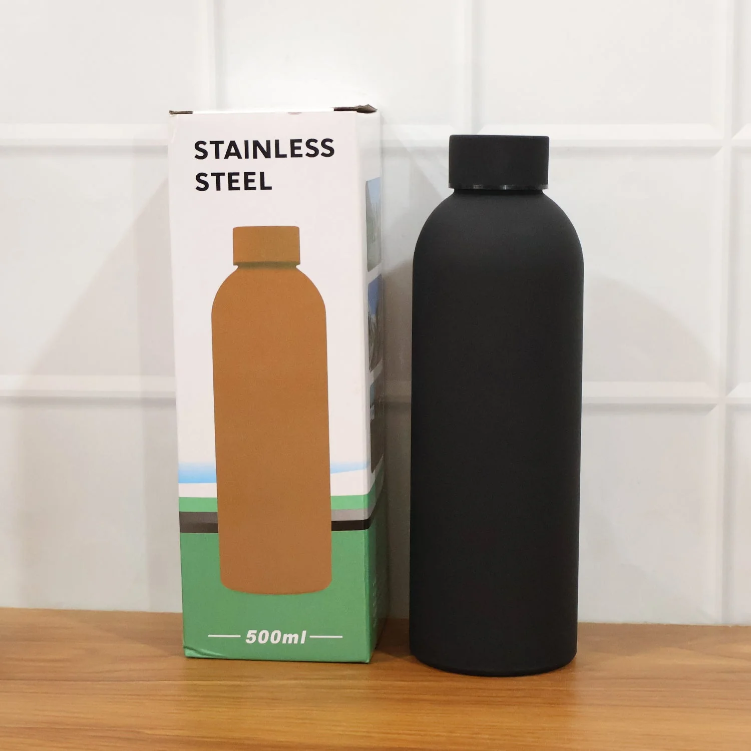 Customize Stainless Steel Double Wall Vacuum-Insulated Drink Water (Black / 500 ML Approx) - Image 8