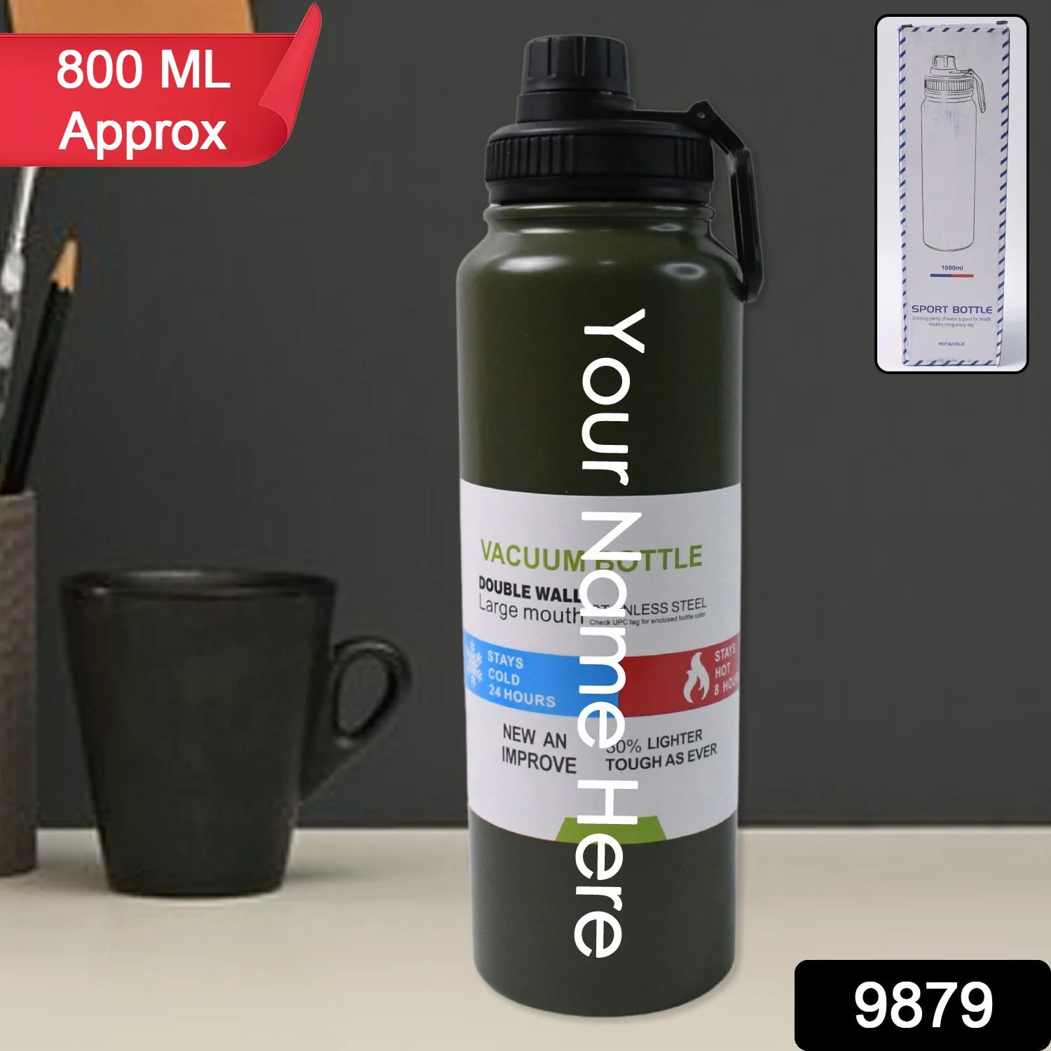 Customize Stainless Steel Double Wall Vacuum-Insulated Drink Water Bottle (800ML / Mix Color) - Image 2
