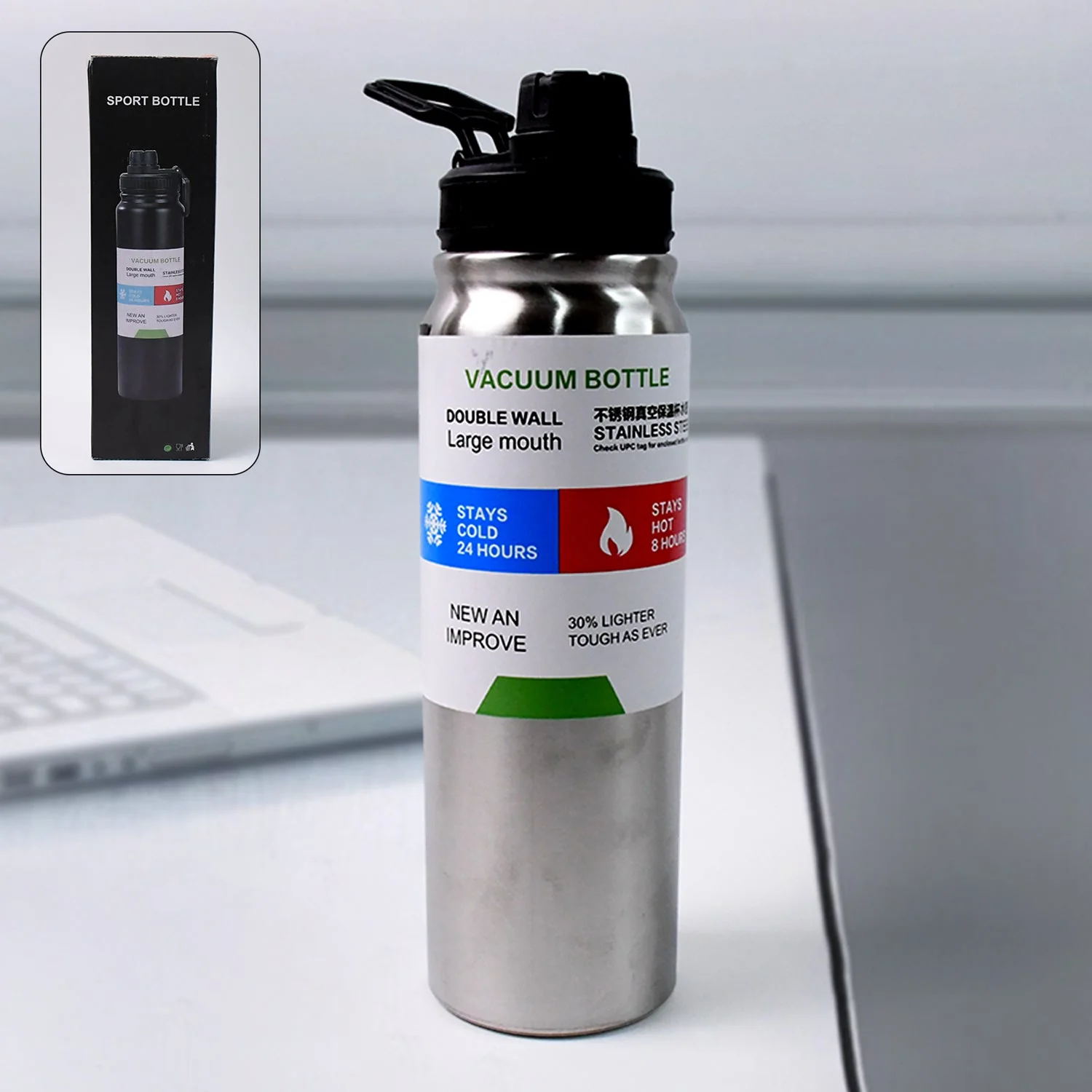 Customize Stainless Steel Double Wall Vacuum-Insulated Drink Water Bottle (600 ML Approx)