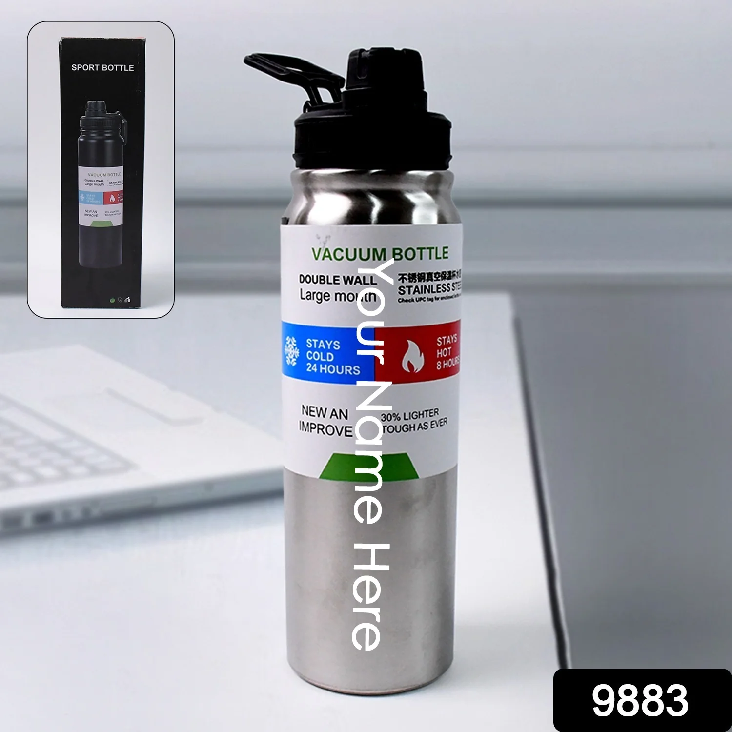 Customize Stainless Steel Double Wall Vacuum-Insulated Drink Water Bottle (600 ML Approx) - Image 2