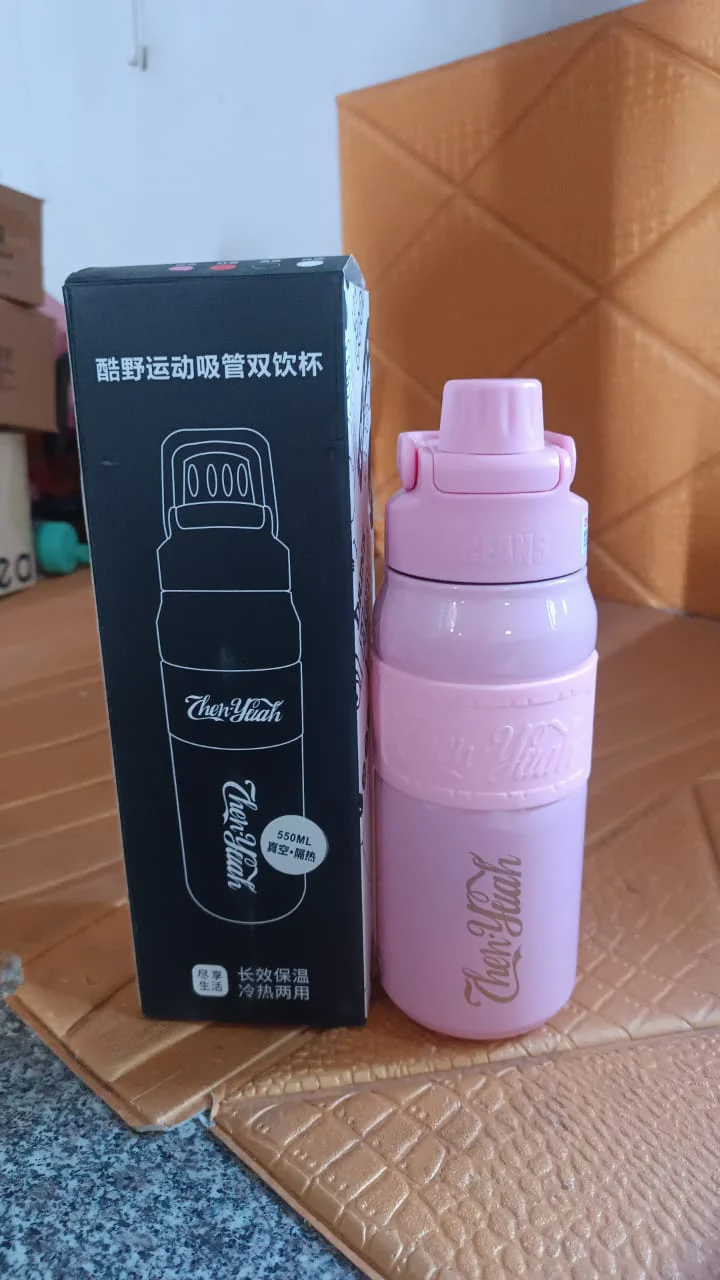 Customize Stainless Steel Vacuum Insulated Water Bottle WIth Straw (550ml) - Image 6
