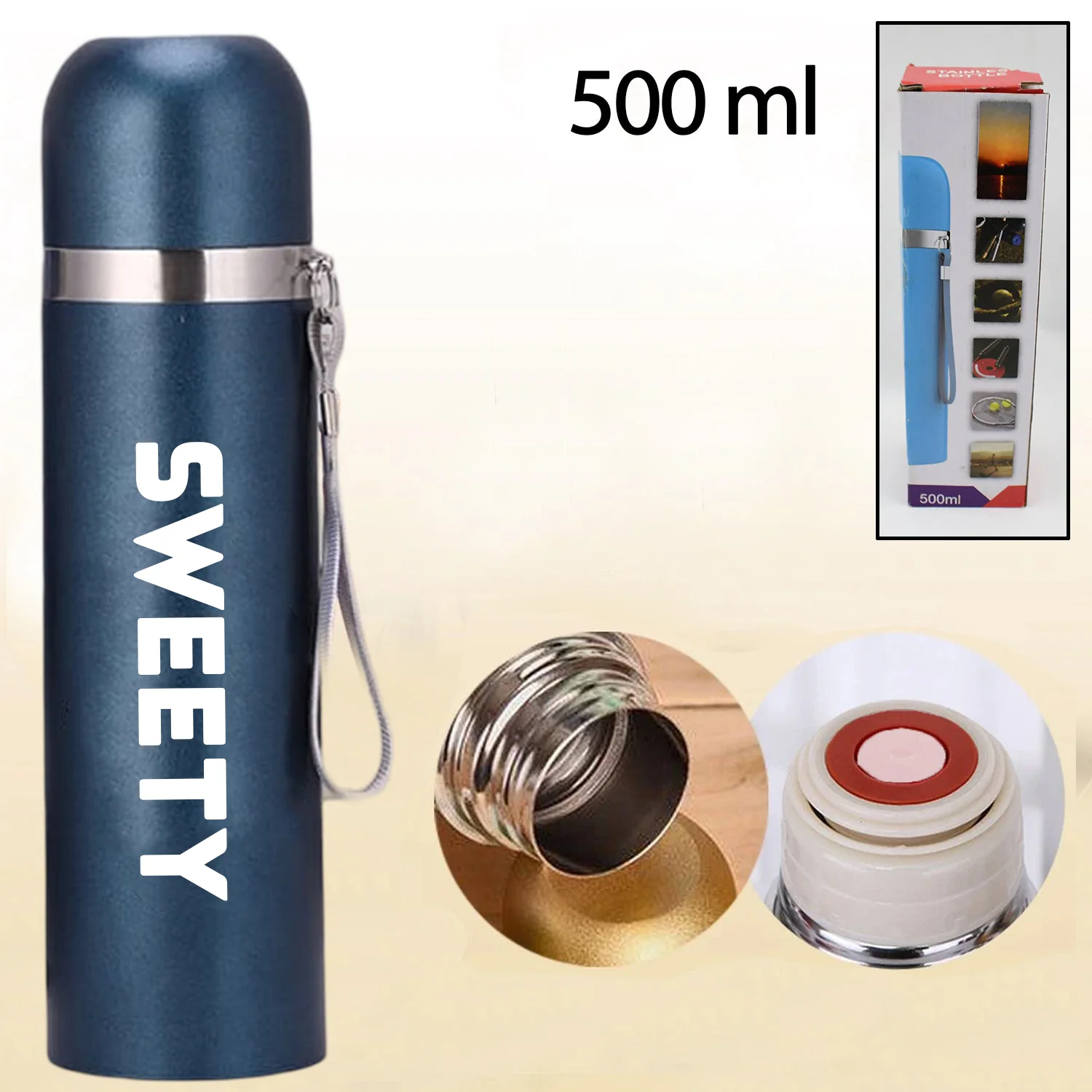 Custom Stainless Steel Thermal Mug / Vacuum Flask Water Bottle (500 ML / Mix Color) - Image 2