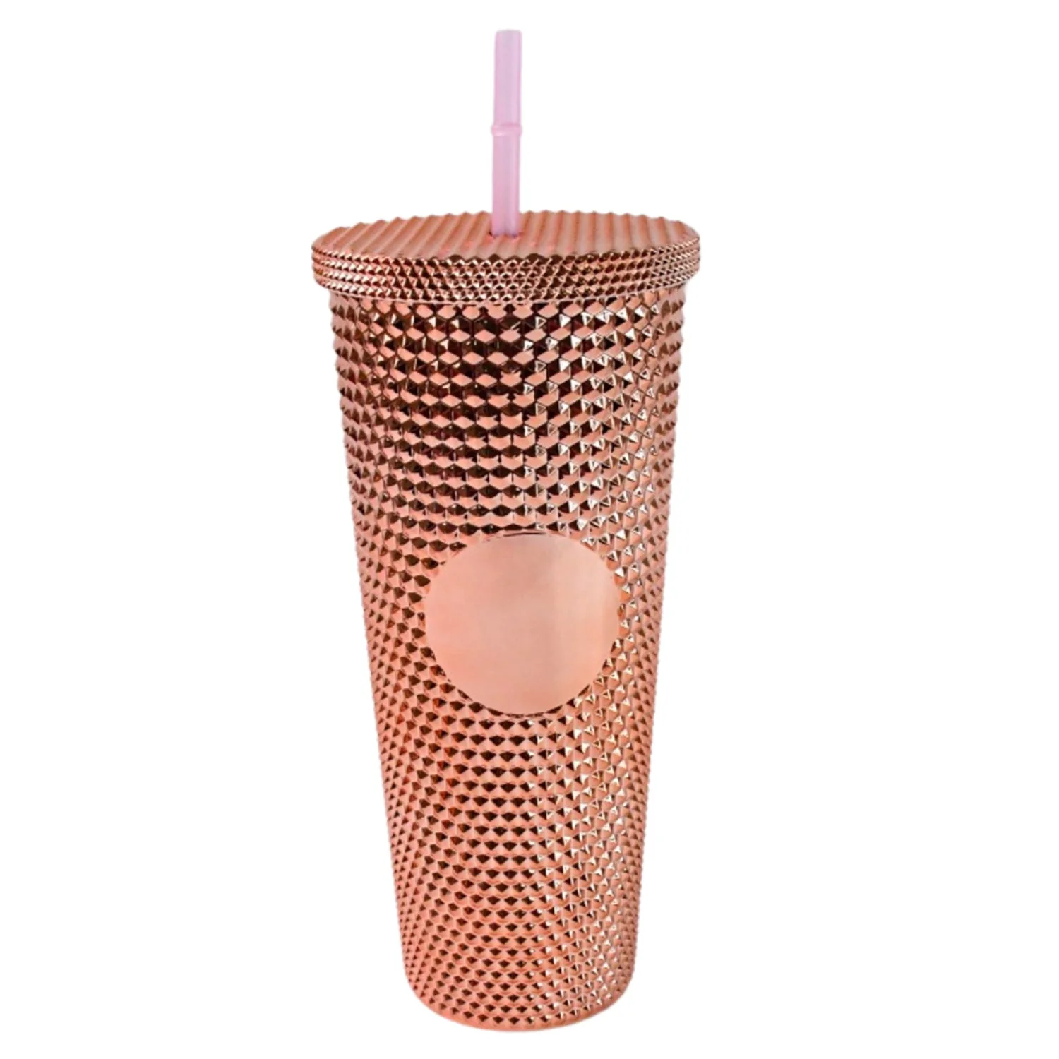 Customize Studded Cup Tumbler Straw Lid - Plastic Double Walled Cold Cup iced Coffee - Image 6