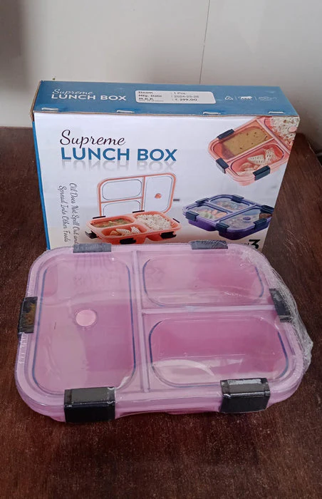 Customized Plastic 3 Compartment Insulated Lunch Box, Lunch Box (1 Pc) - Image 7