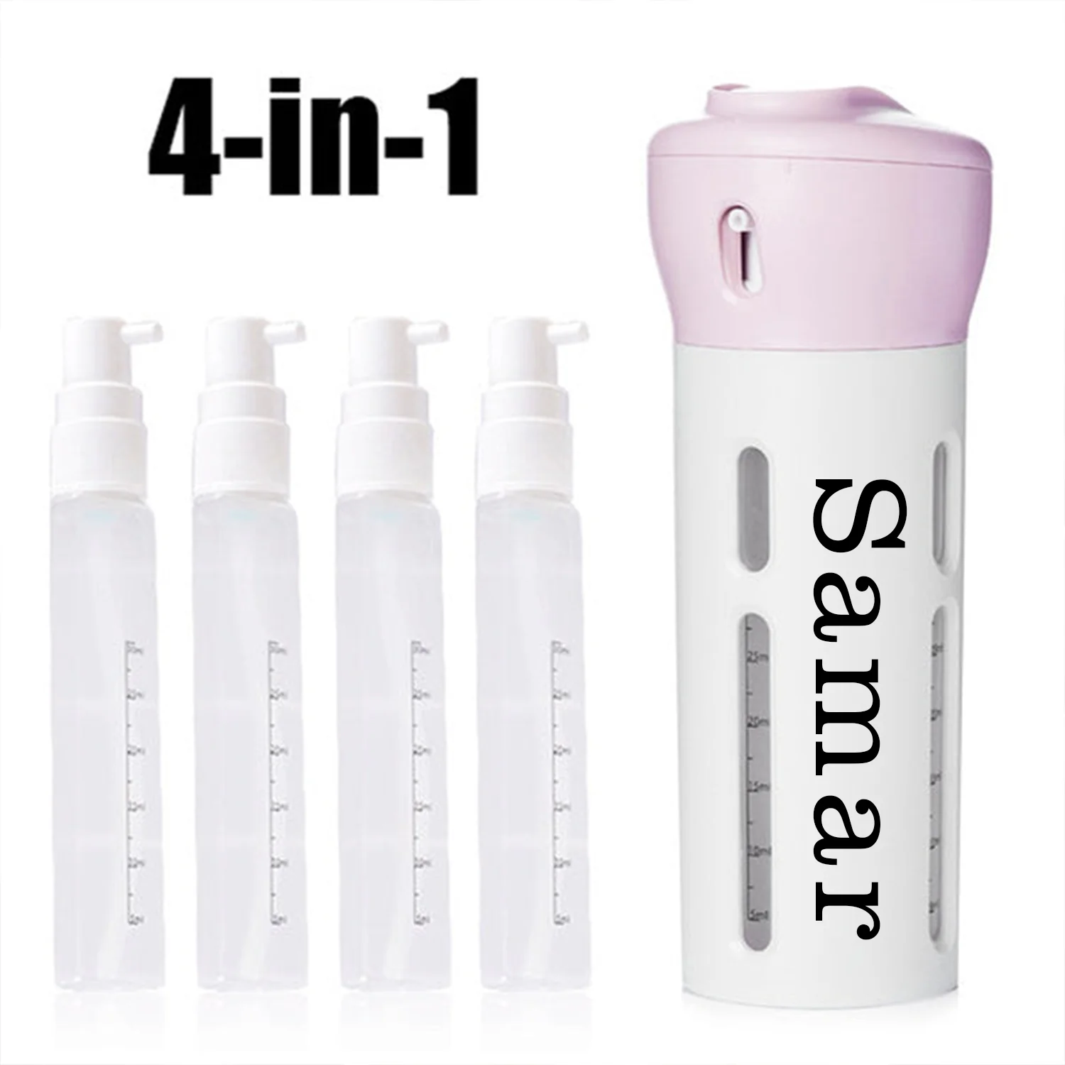 Customize 4 in 1 Travel Dispenser Bottle Set Refillable Cosmetic Containers Set - Image 9