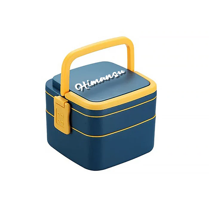 Customized BLUE DOUBLE-LAYER PORTABLE LUNCH BOX - Image 8