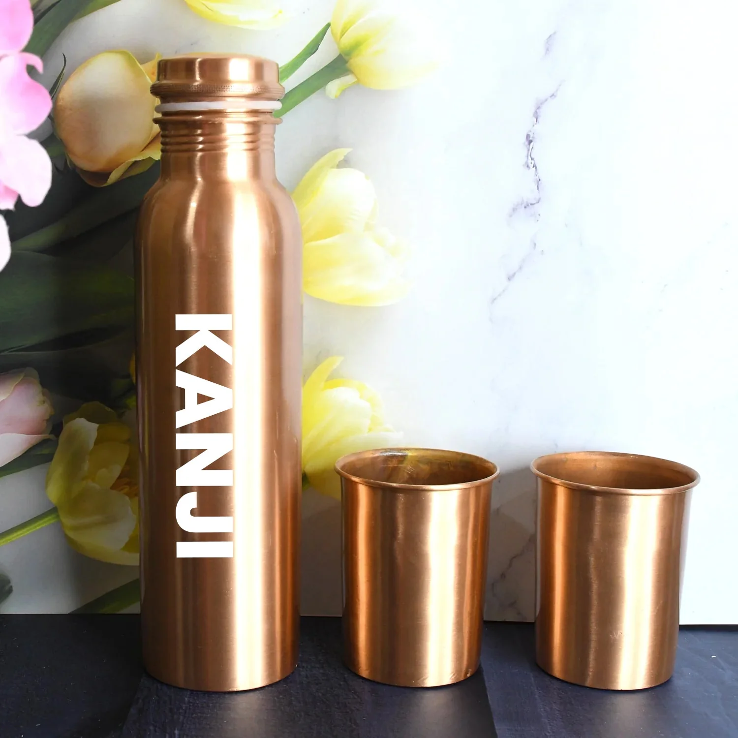 Customized Copper Water Bottle 2 Glasses with Gift Box (3 Pcs Set) - Image 4