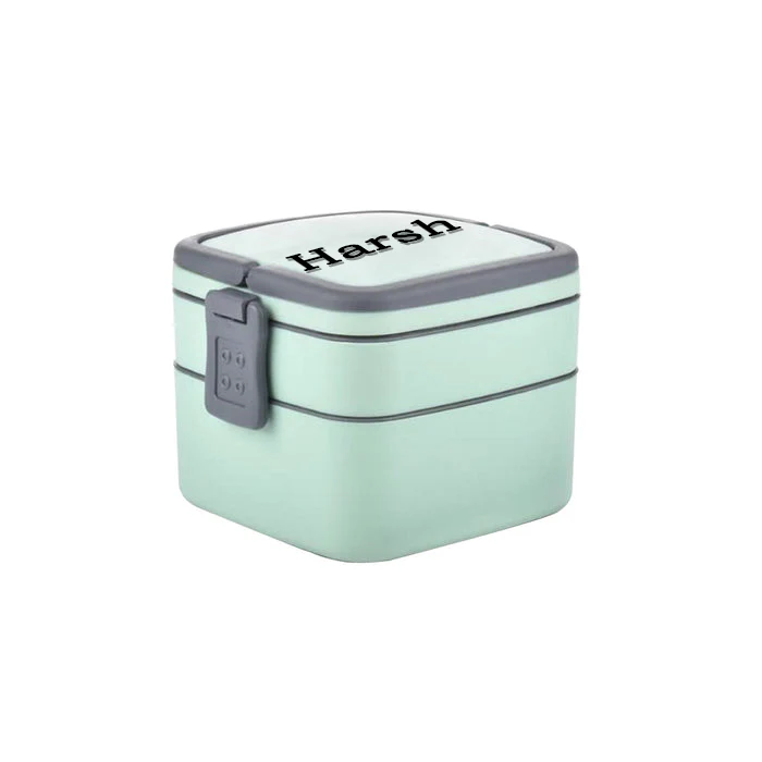 Customized GREEN DOUBLE-LAYER PORTABLE LUNCH BOX - Image 4
