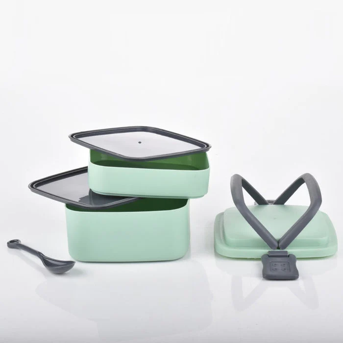 Customized GREEN DOUBLE-LAYER PORTABLE LUNCH BOX - Image 9
