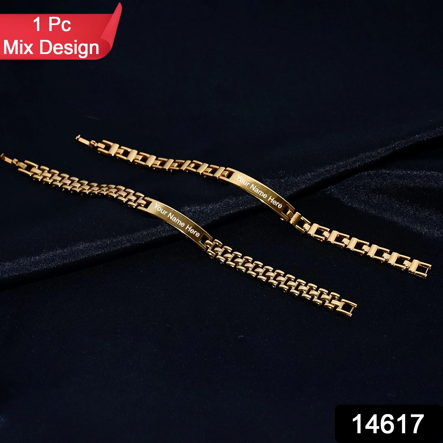 Customized Golden Bracelet for Men (Mix Design / 1 Pc) - Image 2