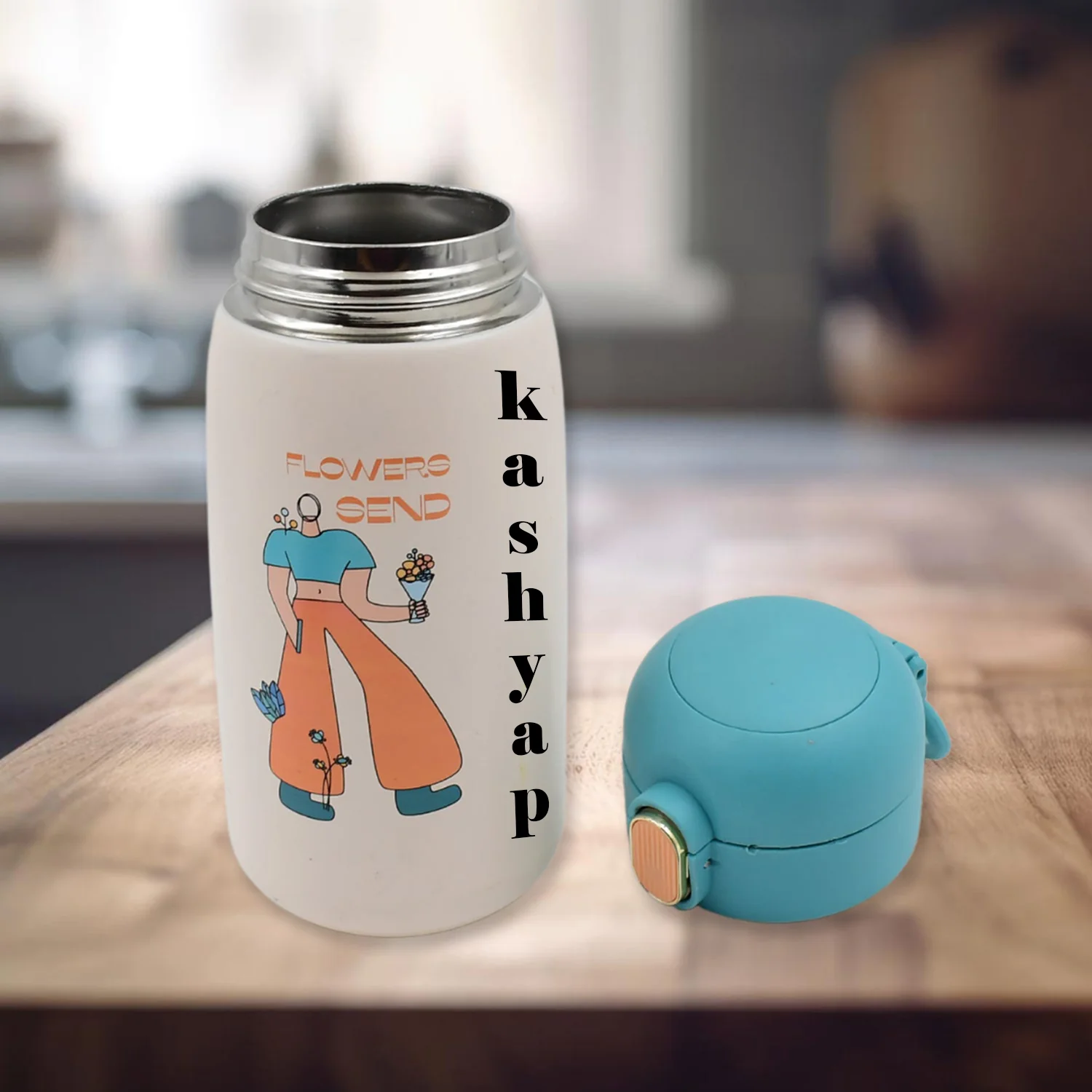 Customize Insulated Stainless Steel Bottle With Rubber Grip (420 ML) - Image 6