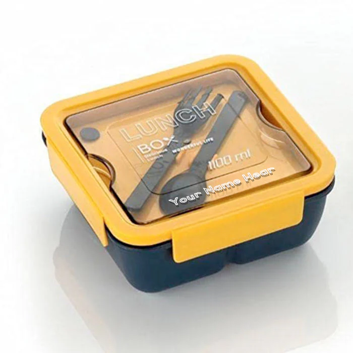 Customized Lunch Box  2 Compartment Containers with Spoon and Fork Leak Proof Tiffin Box - Image 4