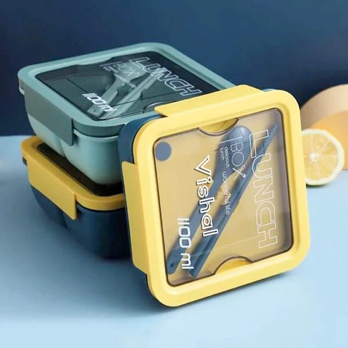 Customized Lunch Box  2 Compartment Containers with Spoon and Fork Leak Proof Tiffin Box - Image 5