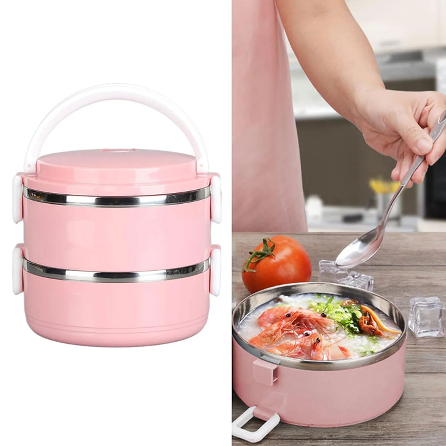 Customized Multi Layer Stainless Steel Hot Lunch Box (2 Layer) - Image 2