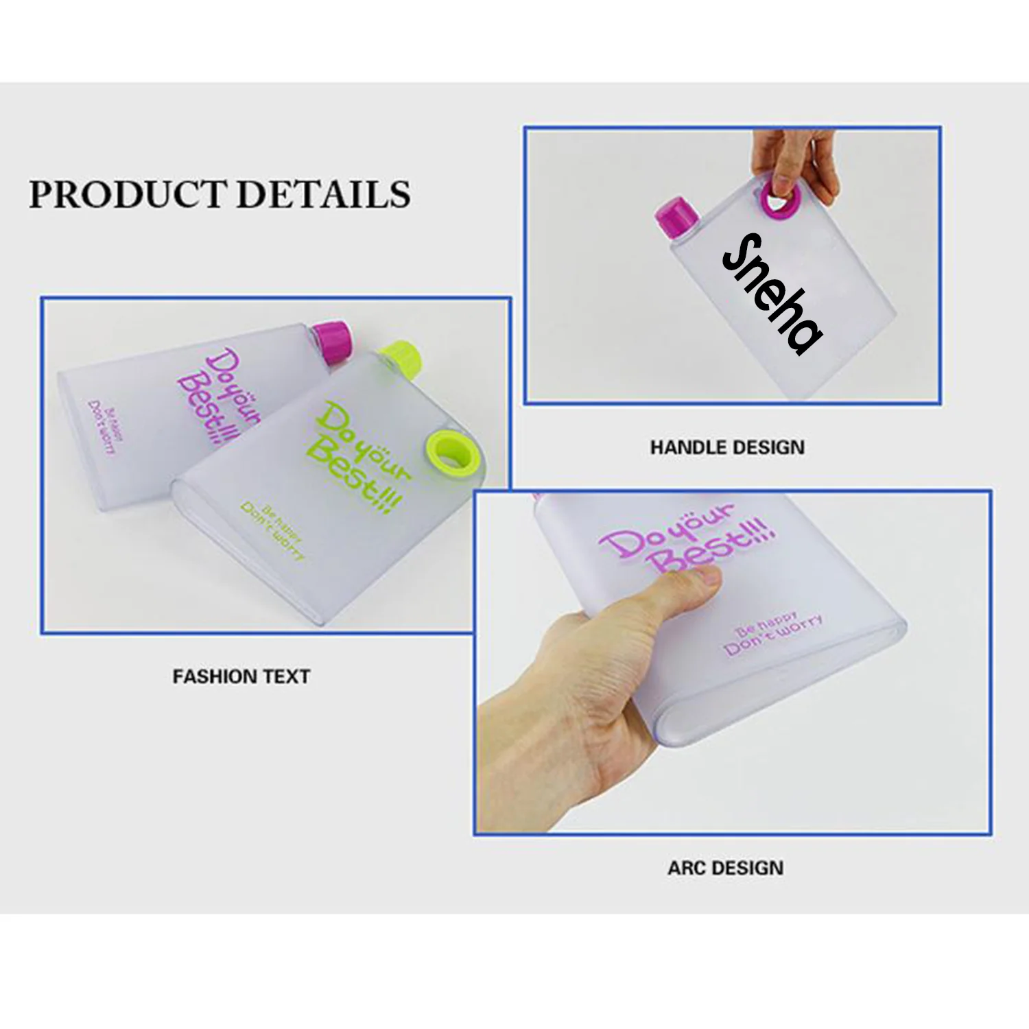 Customize Notebook Style Slim Water Bottle (380 ml, Multicolor) - Image 3
