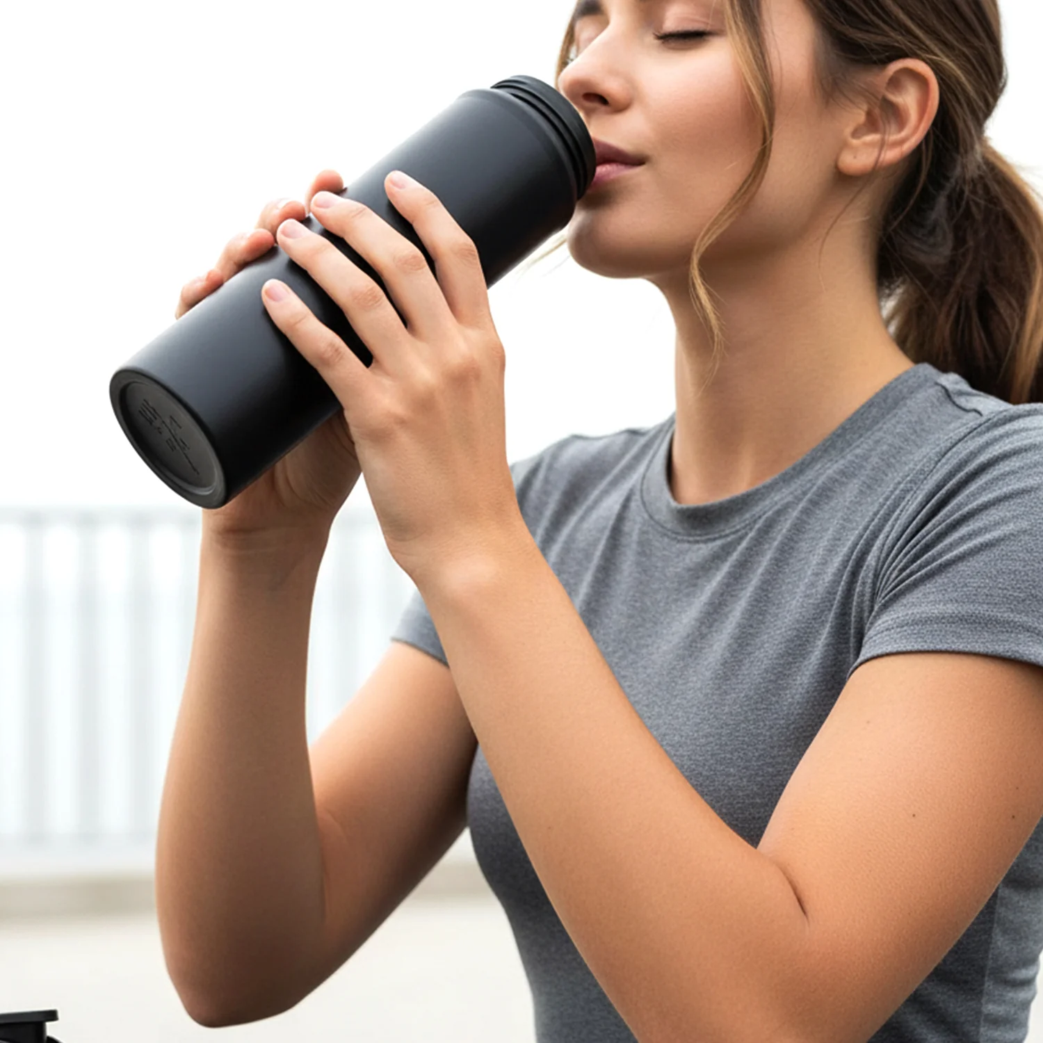 Premium Stainless Steel Sports Water Bottle with Flip Top Lid 900 ML - Image 3
