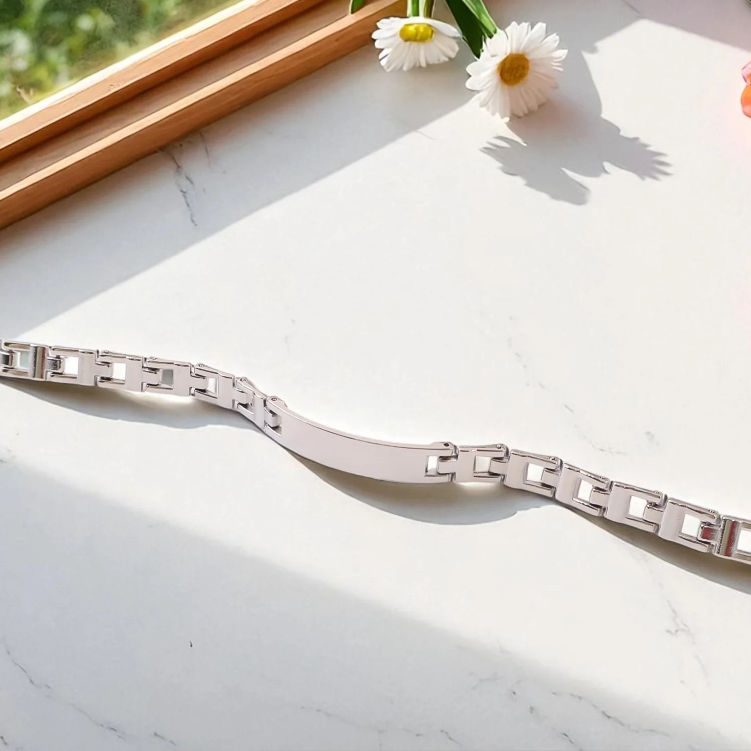 Customized Silver Link Bracelet (1 Pc) - Image 3